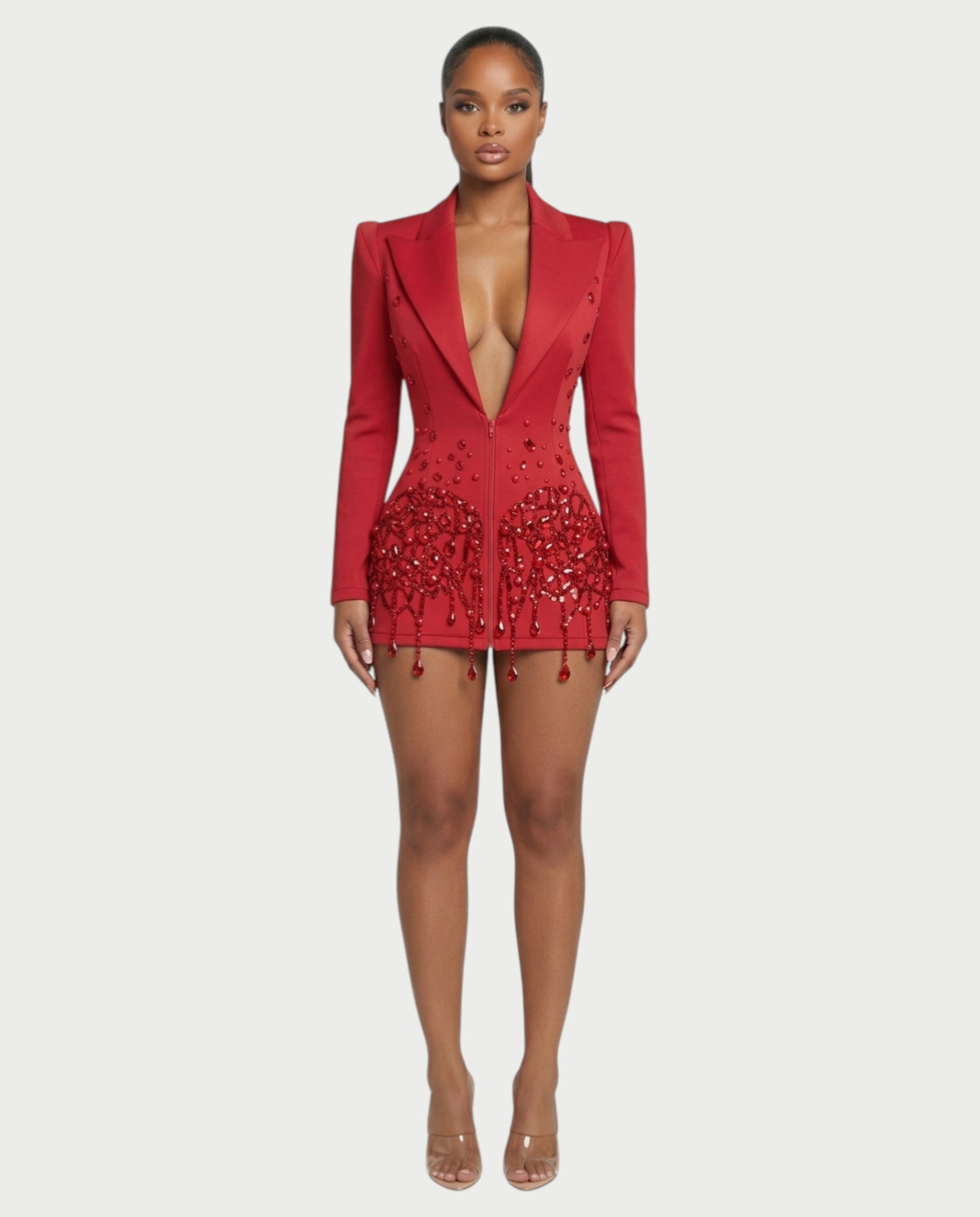 FIOR Pearl & Crystal Blazer Mini Dress
