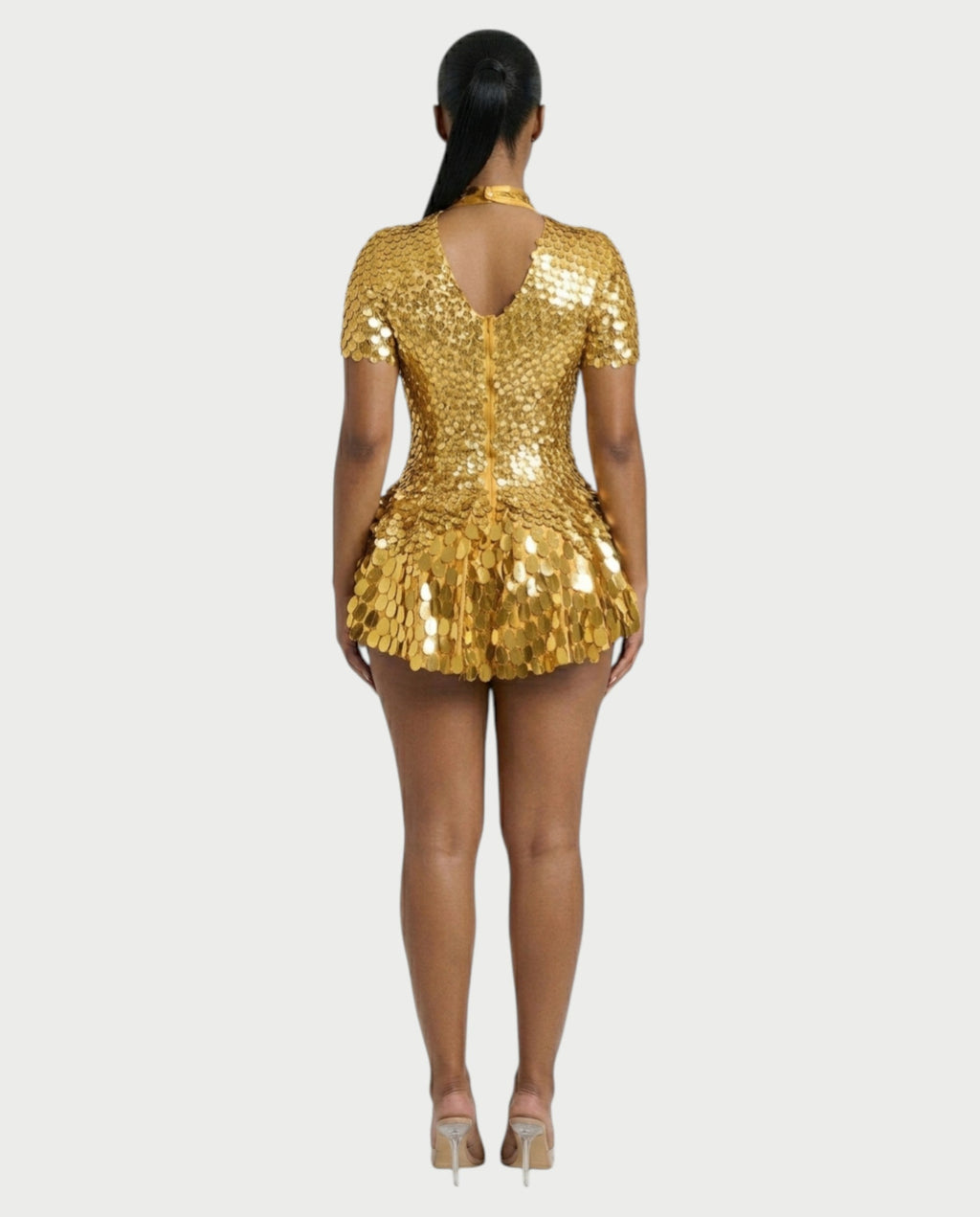 KAIRIE Sequin Scallop Mini Dress