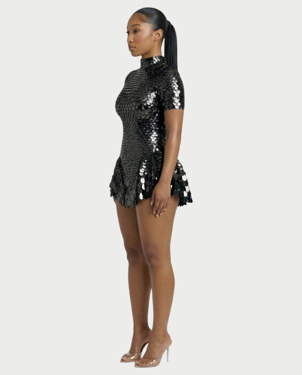 KAIRIE Sequin Scallop Mini Dress