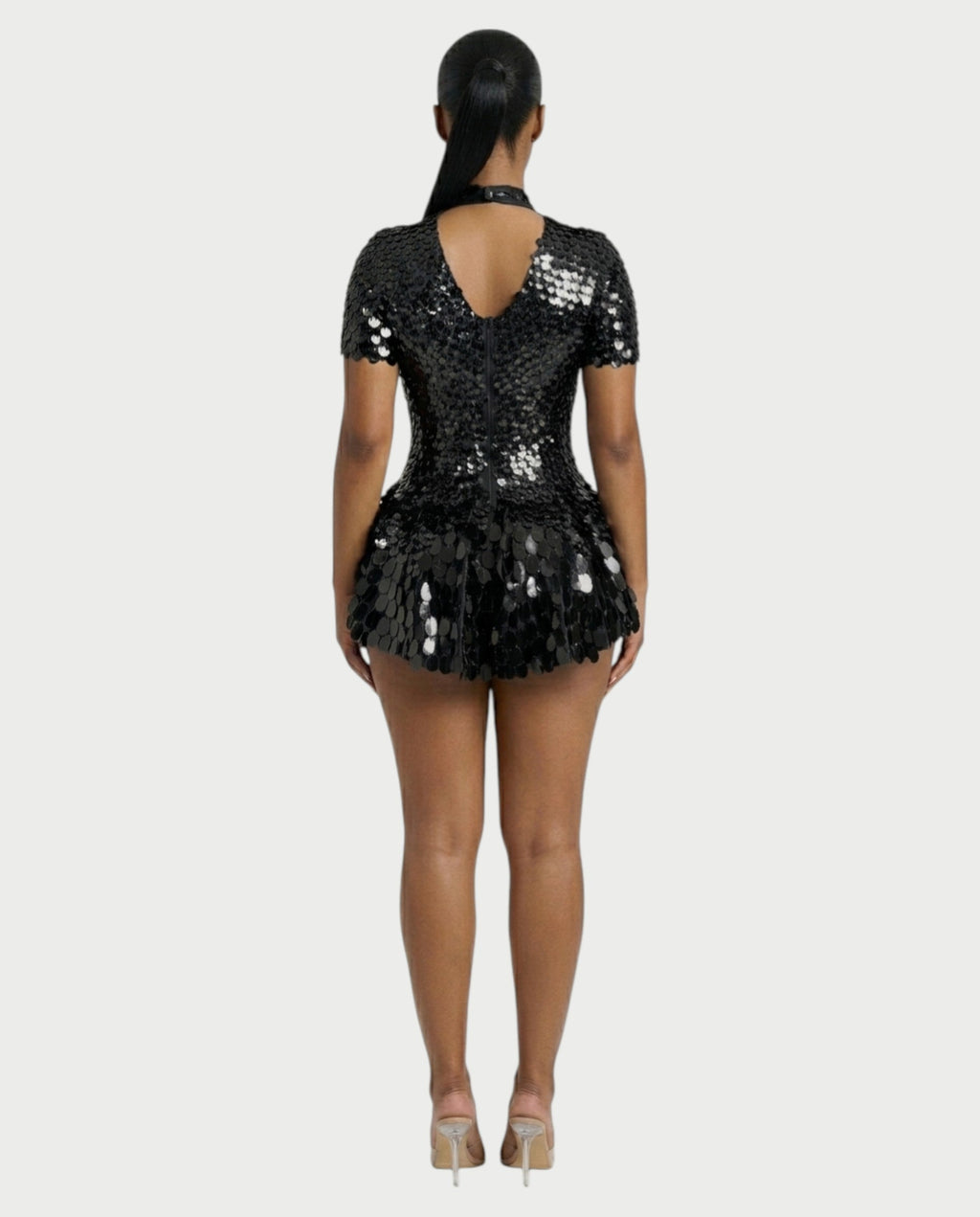 KAIRIE Sequin Scallop Mini Dress