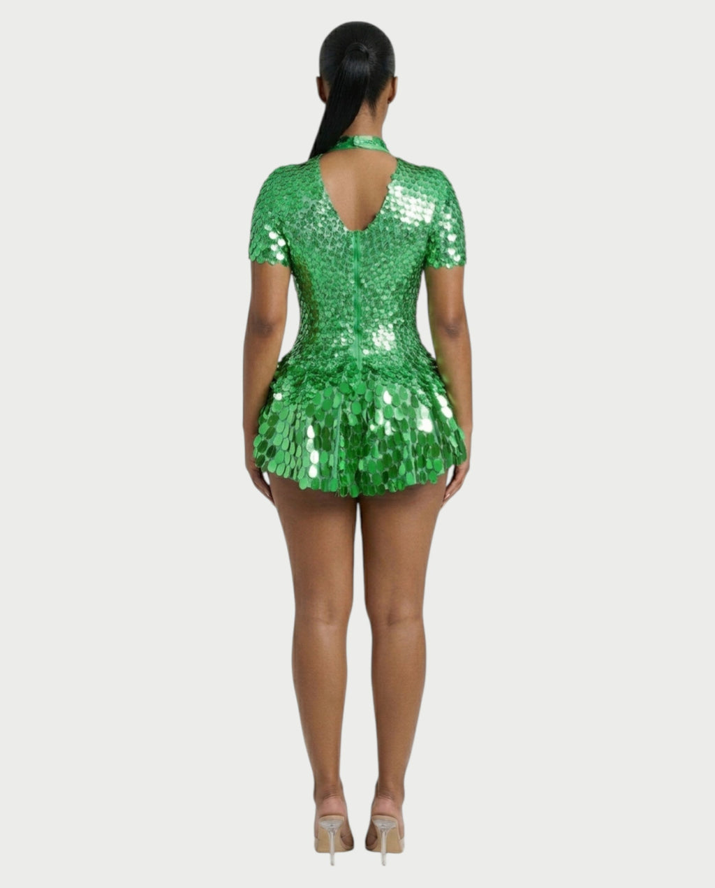KAIRIE Sequin Scallop Mini Dress