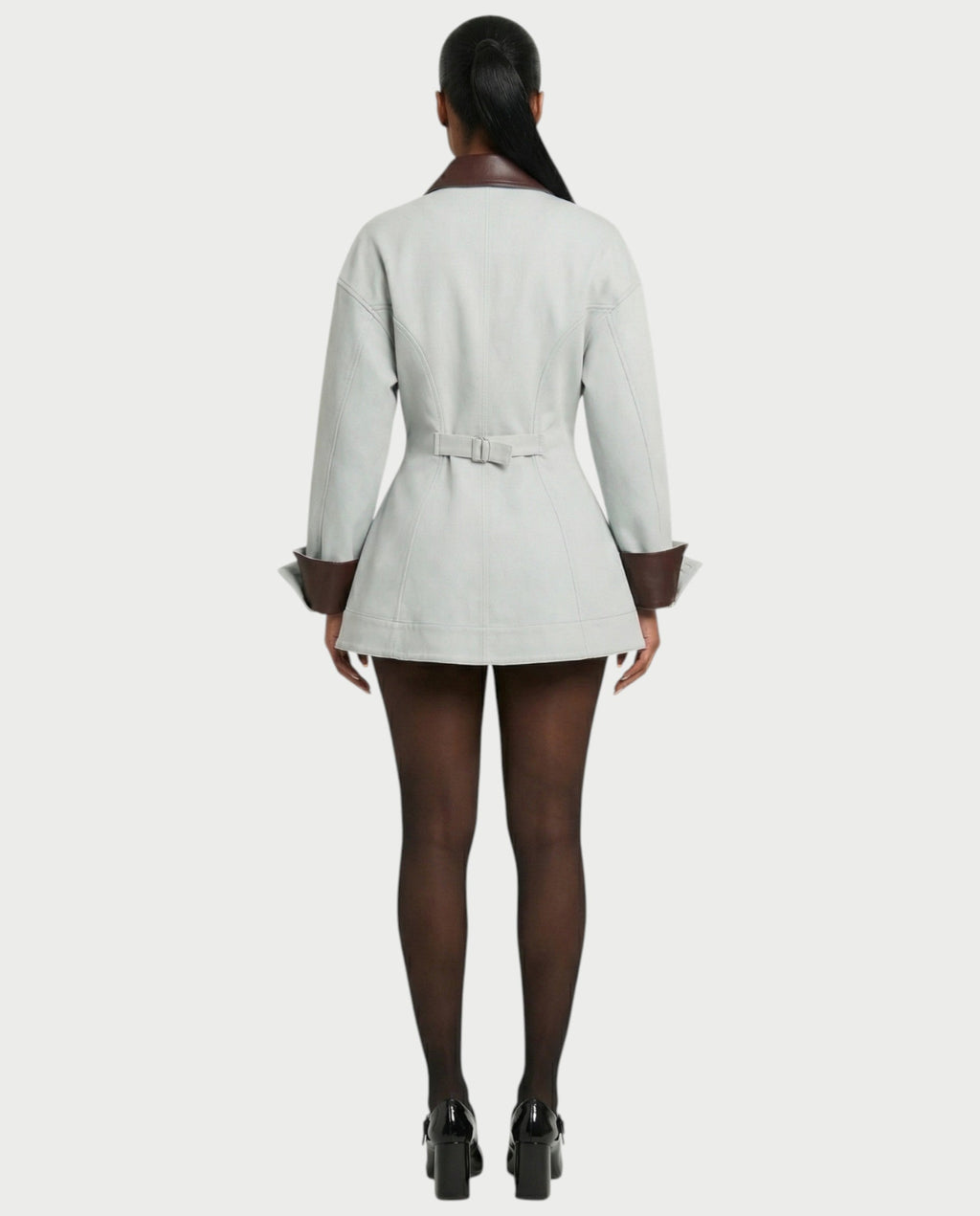 ROLANA Waist Cinching Leather Jacket