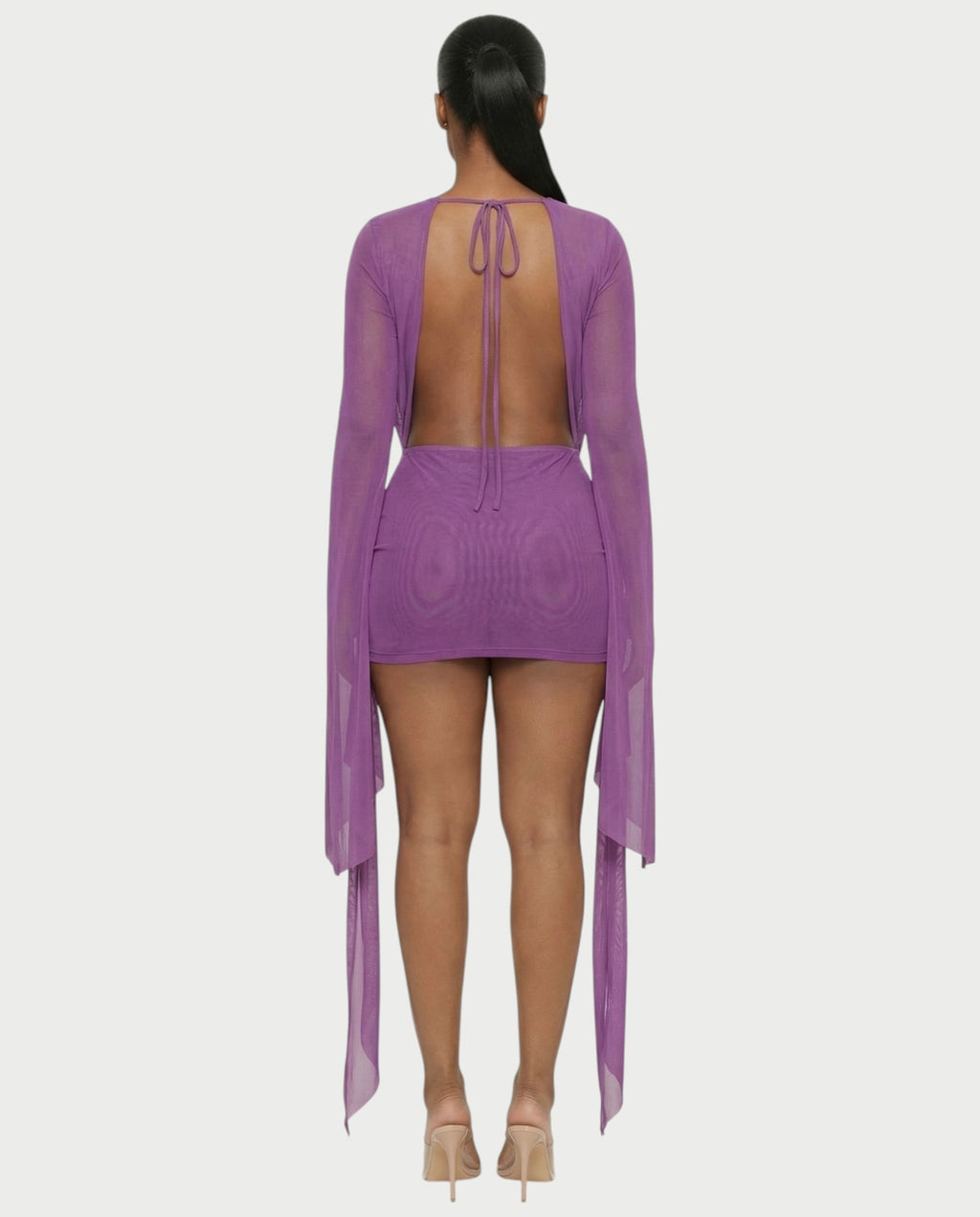 CAROL Cowl Neck Draped Mini Dress