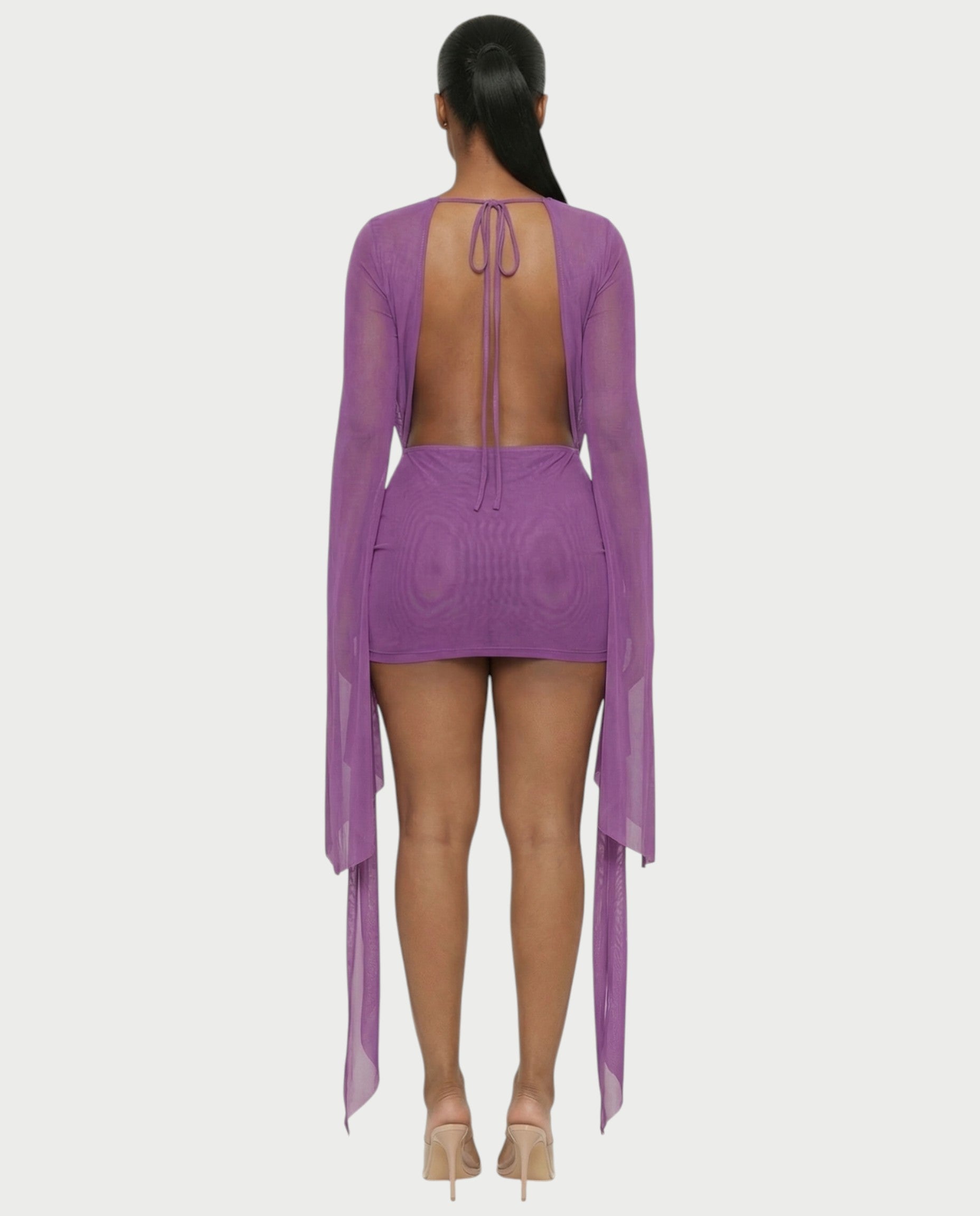 CAROL Cowl Neck Draped Mini Dress