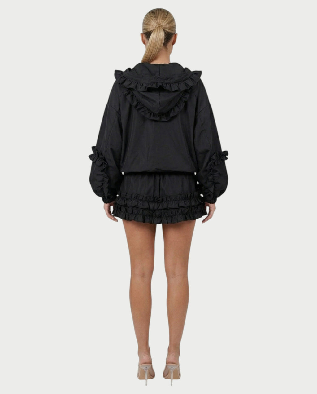FINA Ruffle-Trim Hooded Jacket & Mini Skort Set