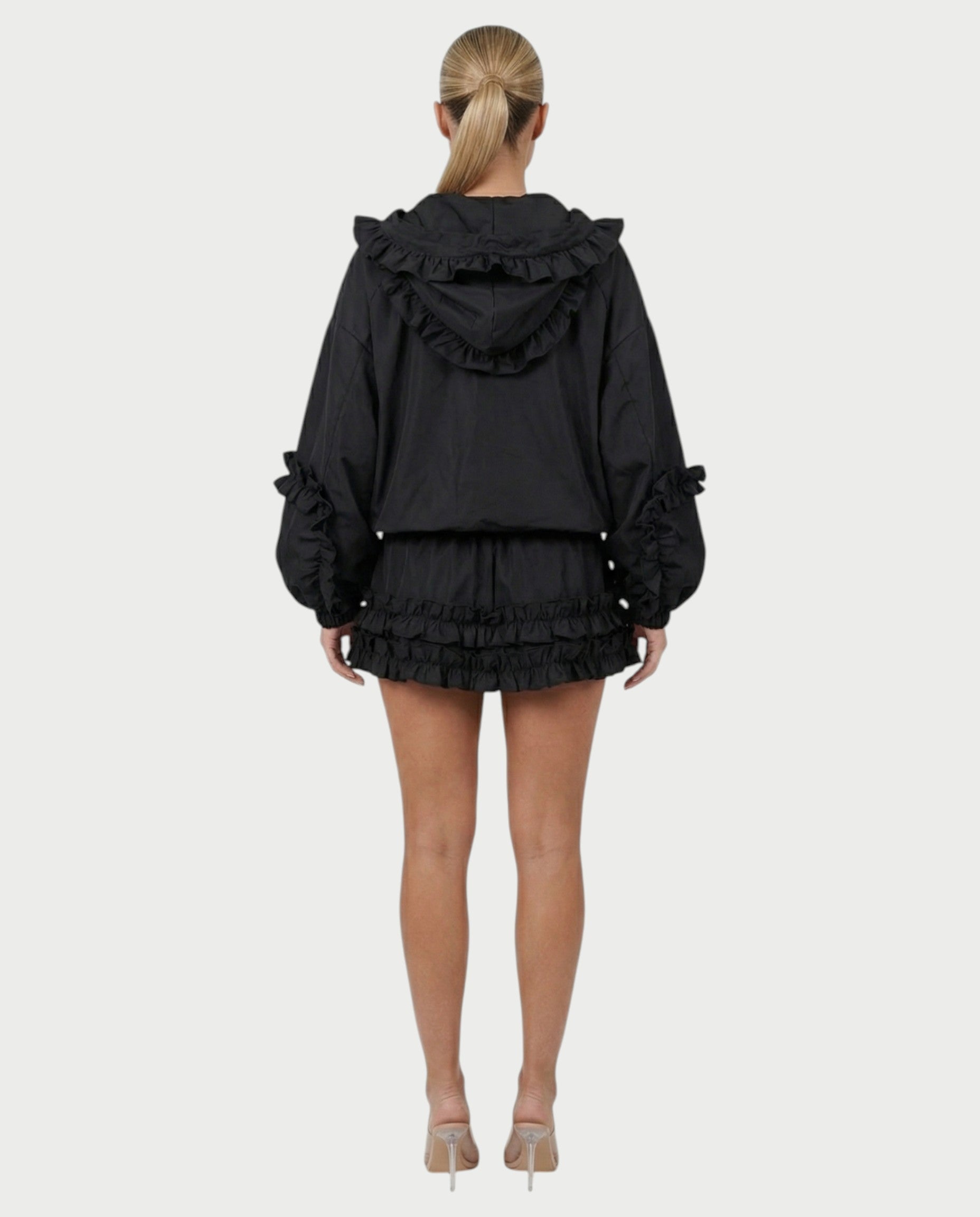 FINA Ruffle-Trim Hooded Jacket & Mini Skort Set