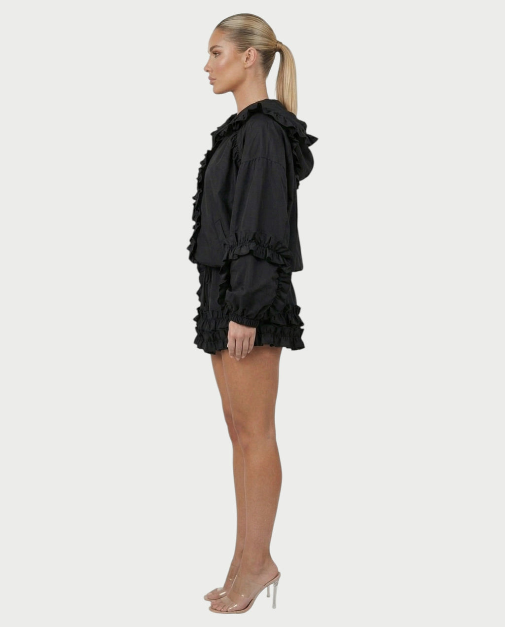 FINA Ruffle-Trim Hooded Jacket & Mini Skort Set