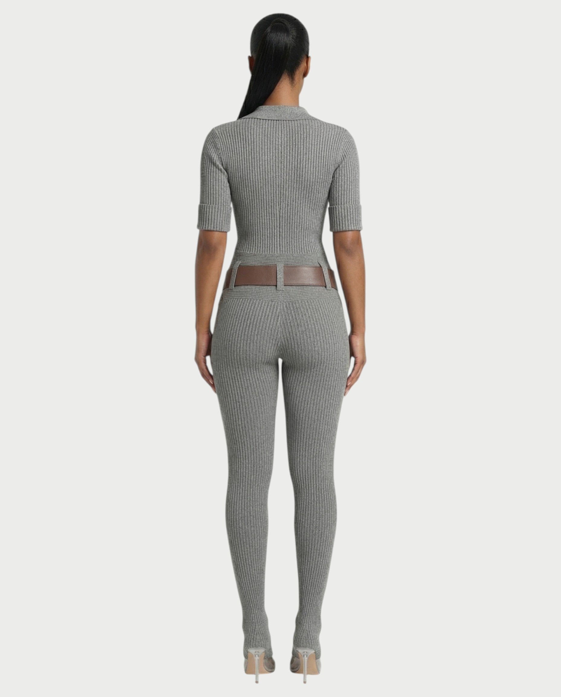 KIERA Ribbed Knit Bodysuit & Legging Set