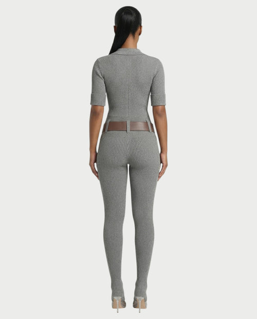 KIERA Ribbed Knit Bodysuit & Legging Set