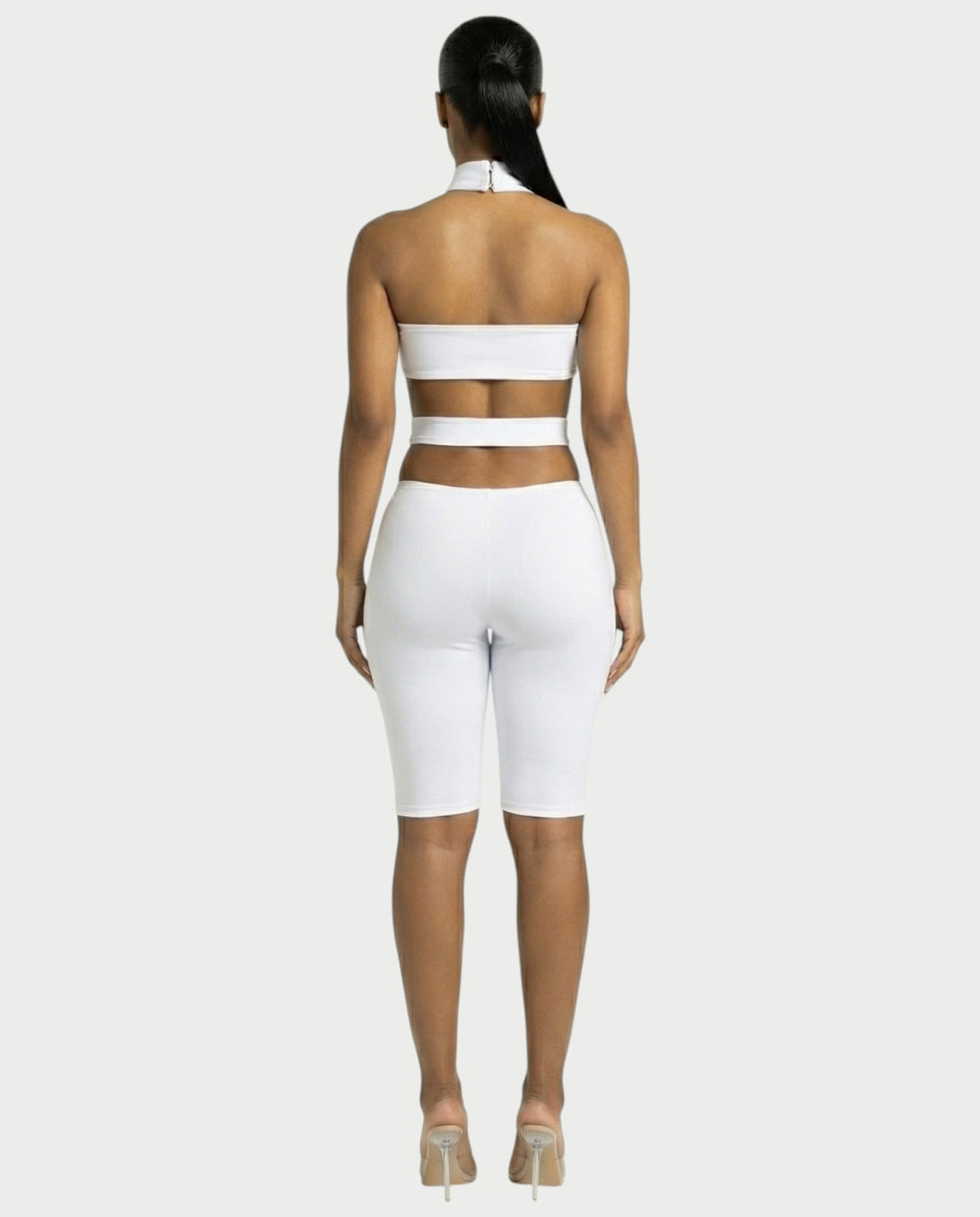 TARCY Studded Cutout High-Neck Romper