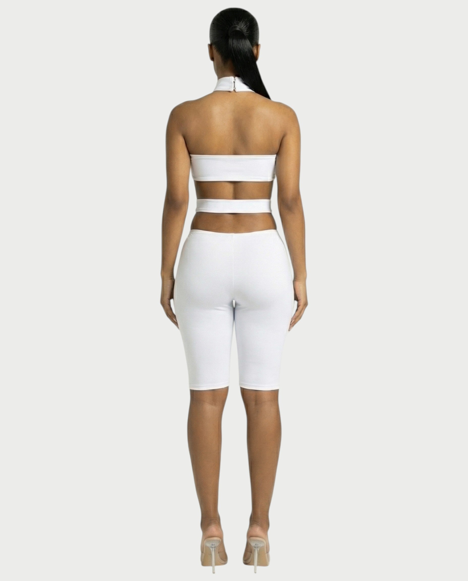 TARCY Studded Cutout High-Neck Romper