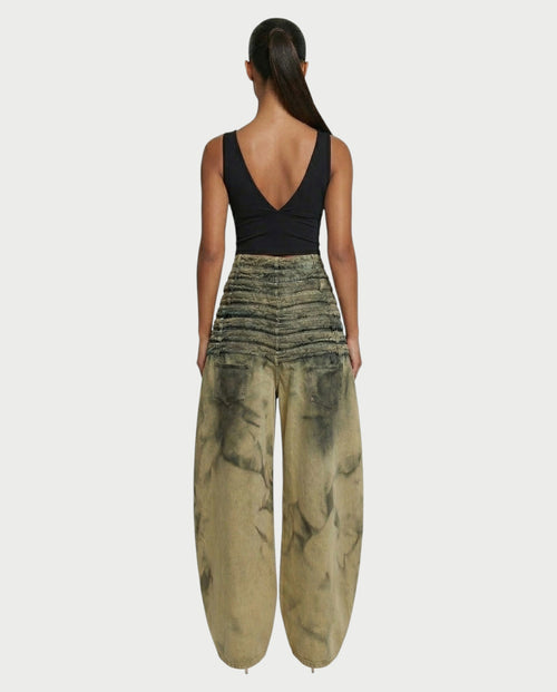 ZAHARA Multi-Waist Stacked Button Denim Pants
