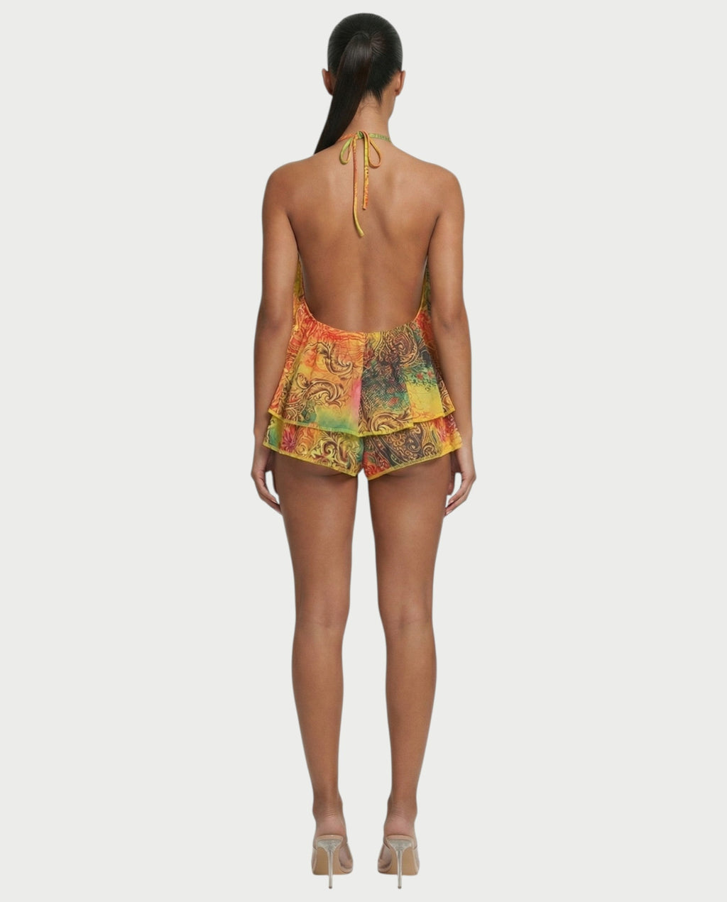 SEFAYA Backless Flowy Top & Shorts Set