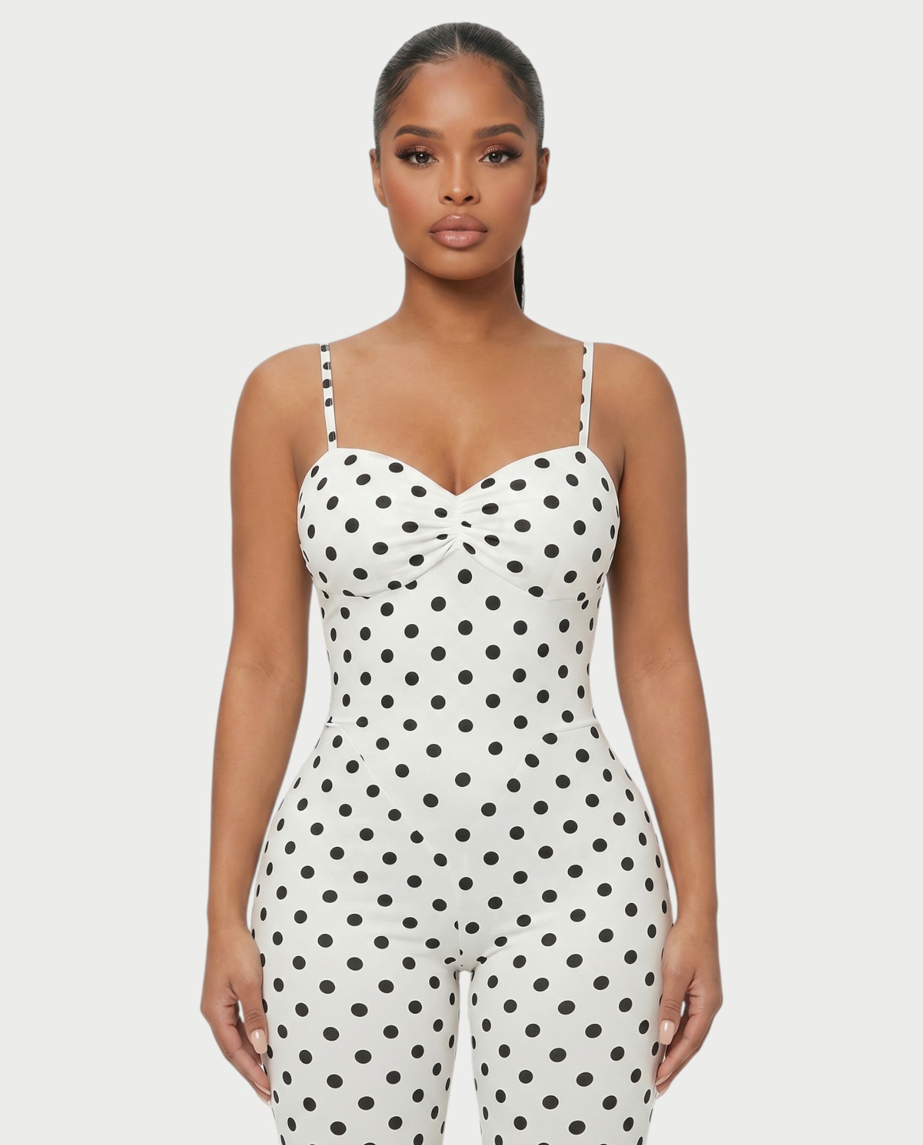 MAGGY Polka Dot Bodycon Romper