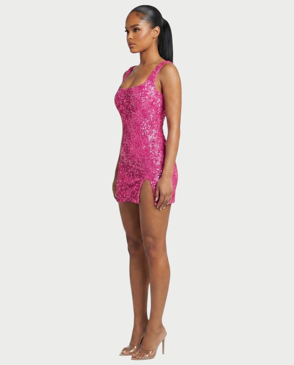 ABELA Sequin Scoop Neck Bodycon Mini Dress