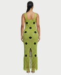 TALEYA Crochet Polka Dot Bodycon Maxi Dress