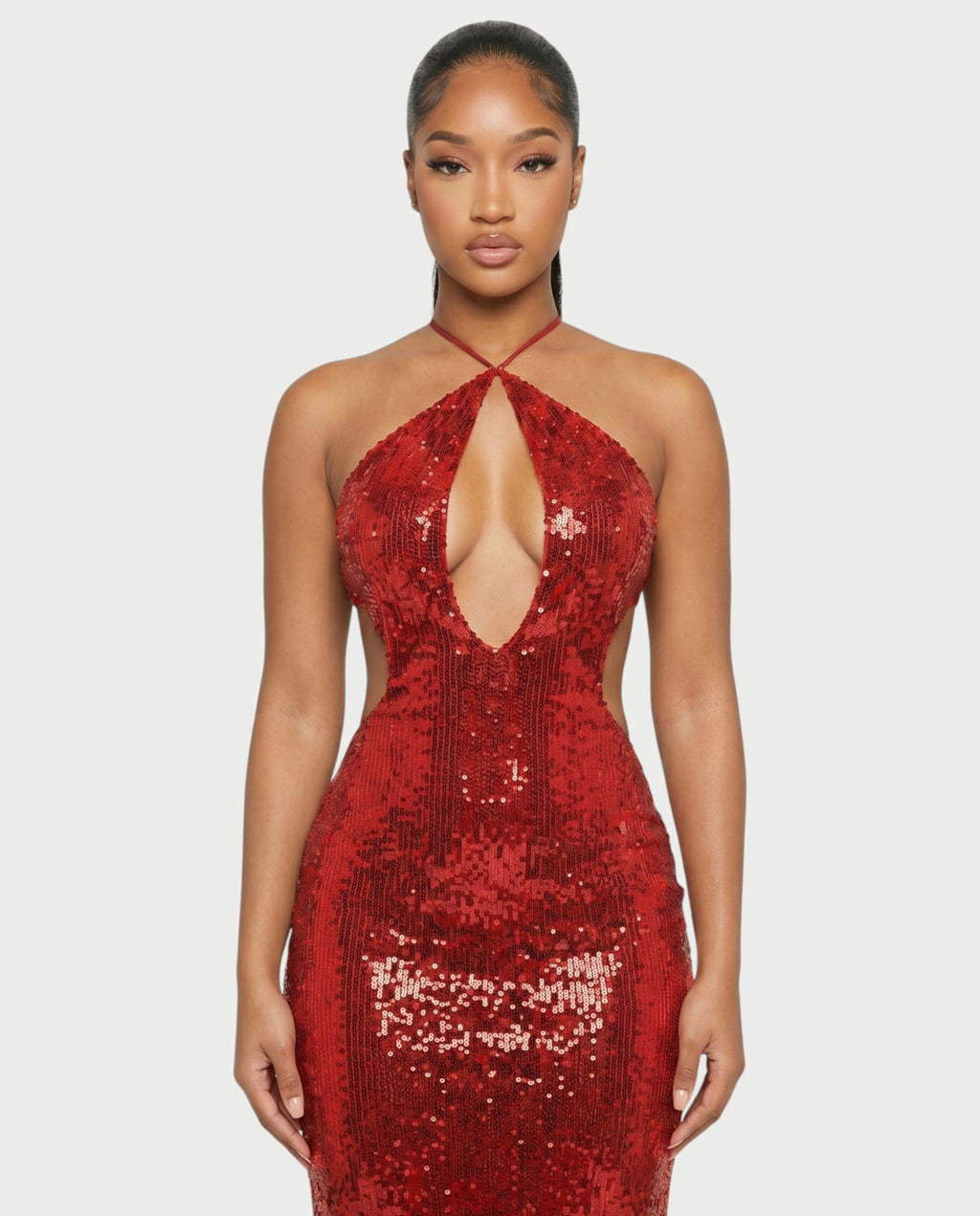 DELYA Sequin Backless Maxi Dress