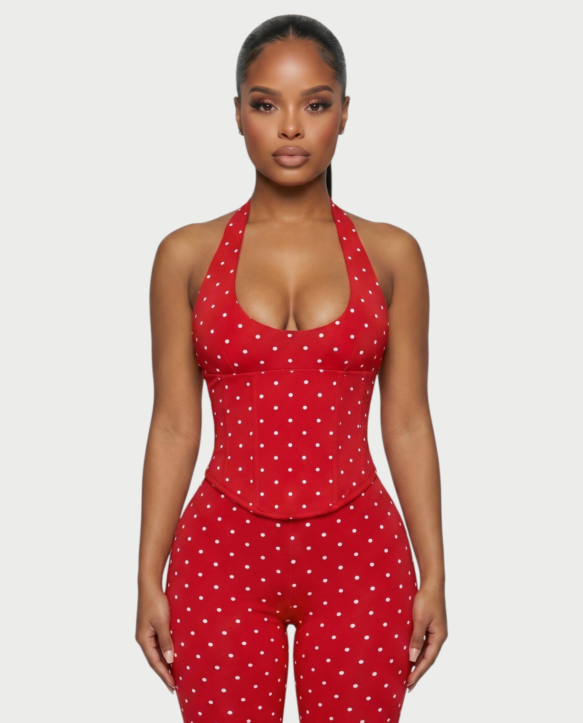 LERANIA Polka Dot Jumpsuit & Corset Set