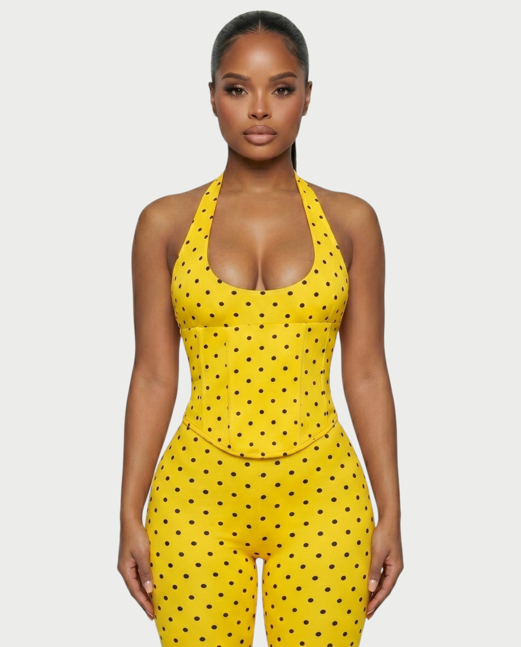 LERANIA Polka Dot Jumpsuit & Corset Set