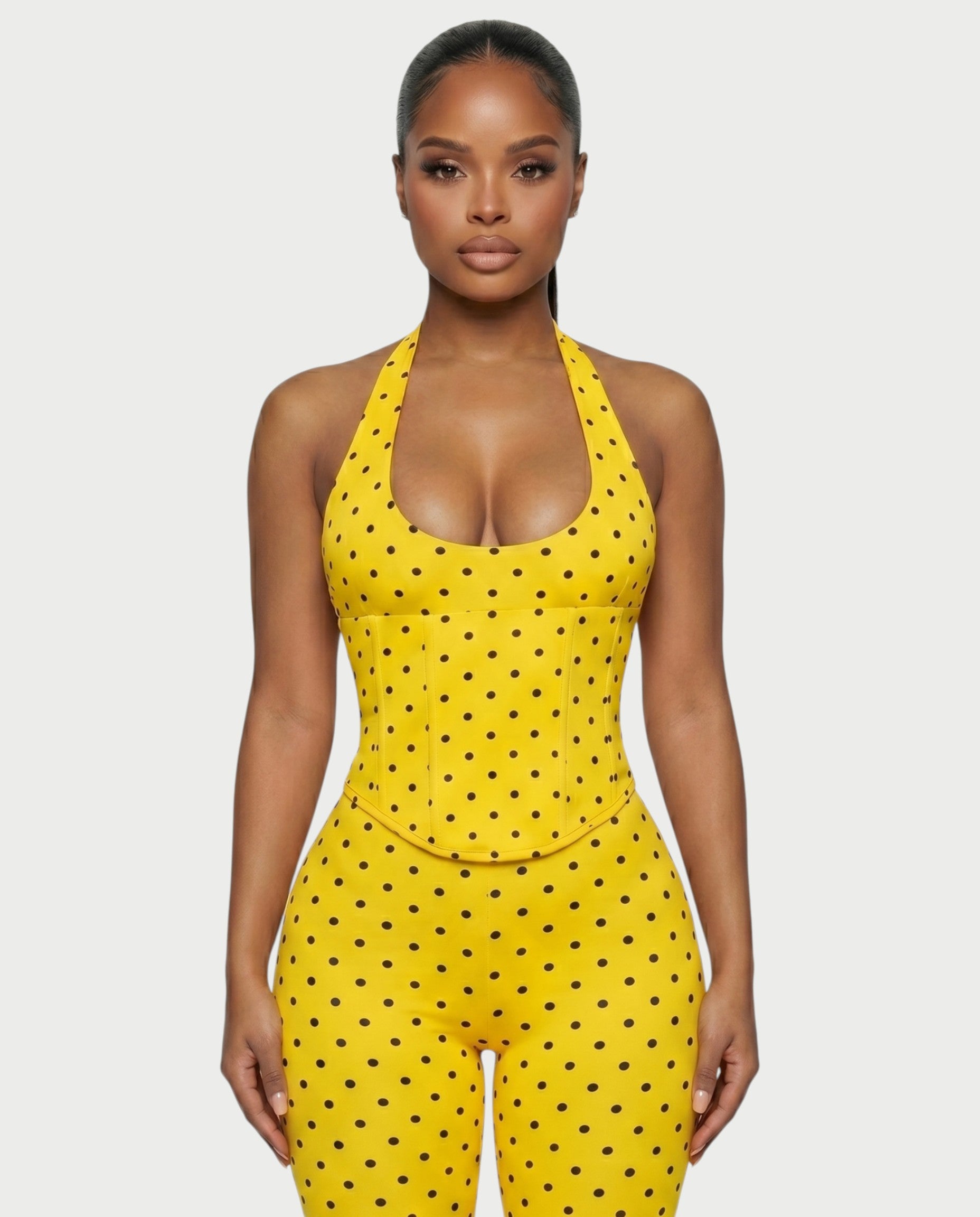LERANIA Polka Dot Jumpsuit & Corset Set