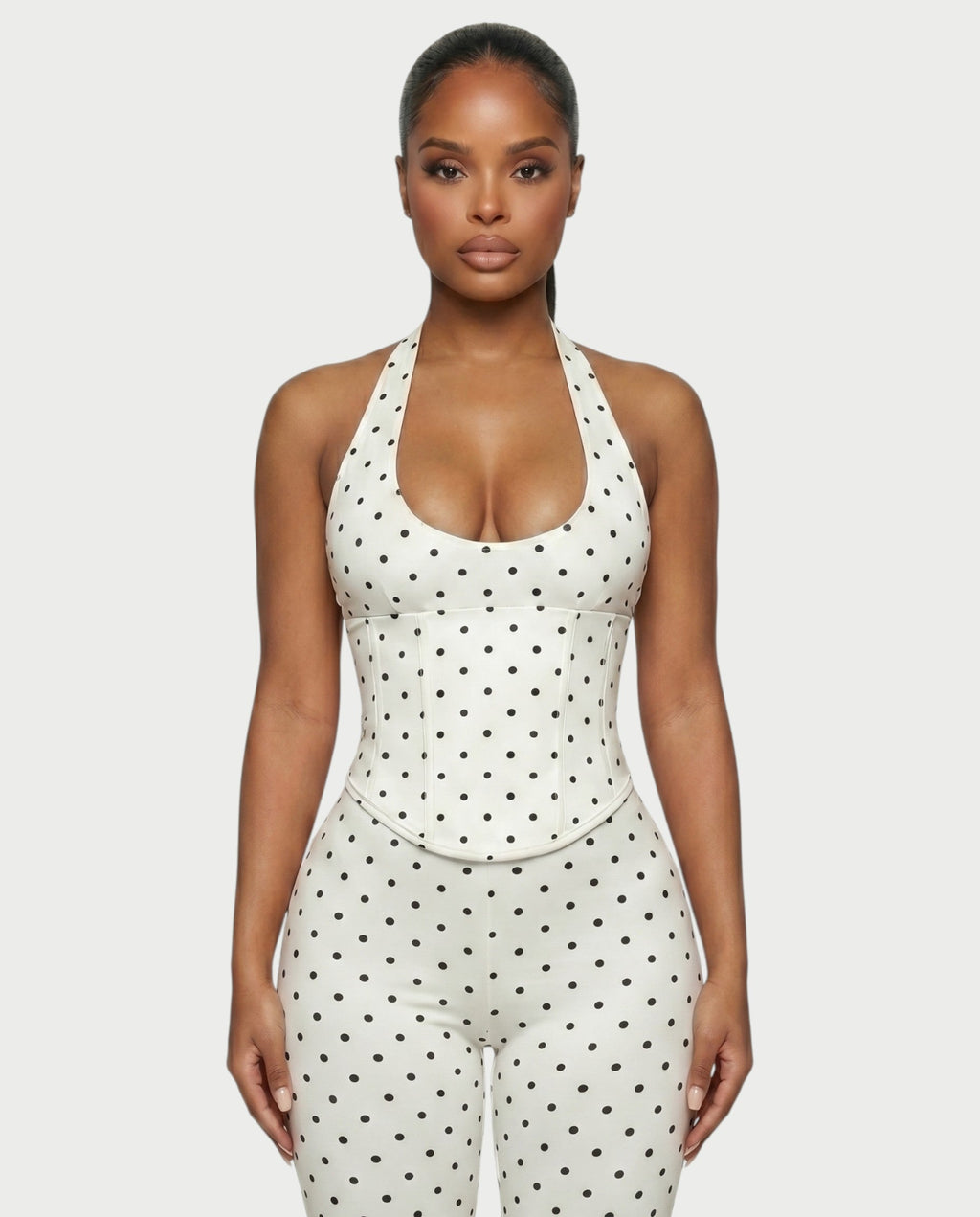 LERANIA Polka Dot Jumpsuit & Corset Set