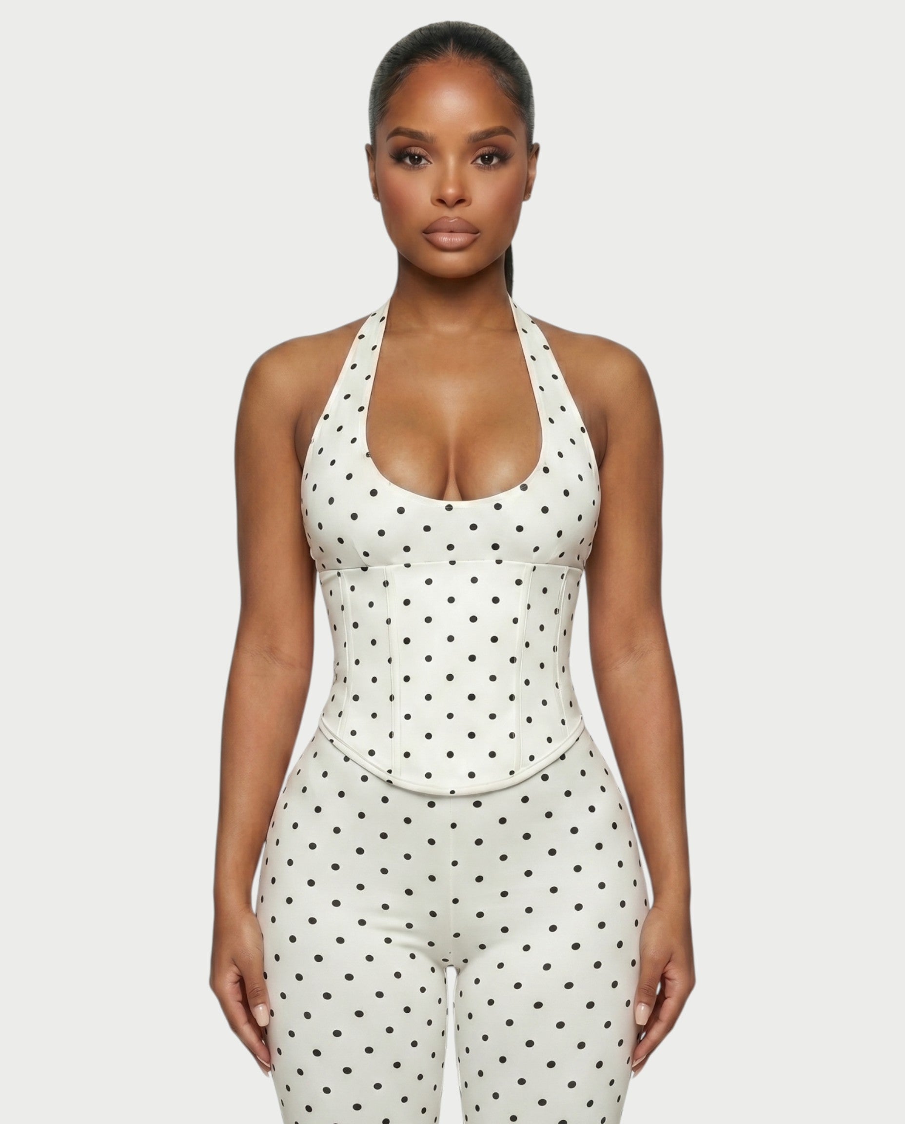 LERANIA Polka Dot Jumpsuit & Corset Set