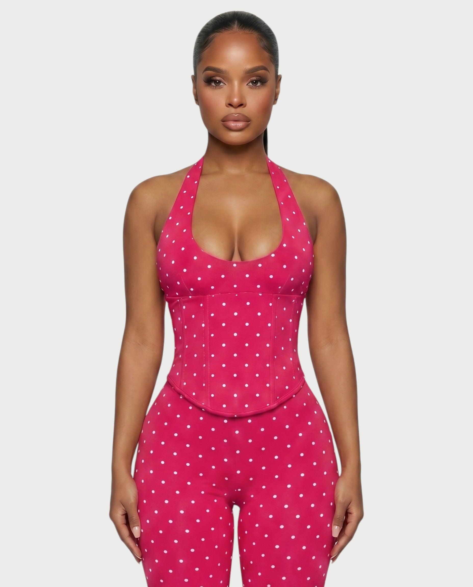 LERANIA Polka Dot Jumpsuit & Corset Set