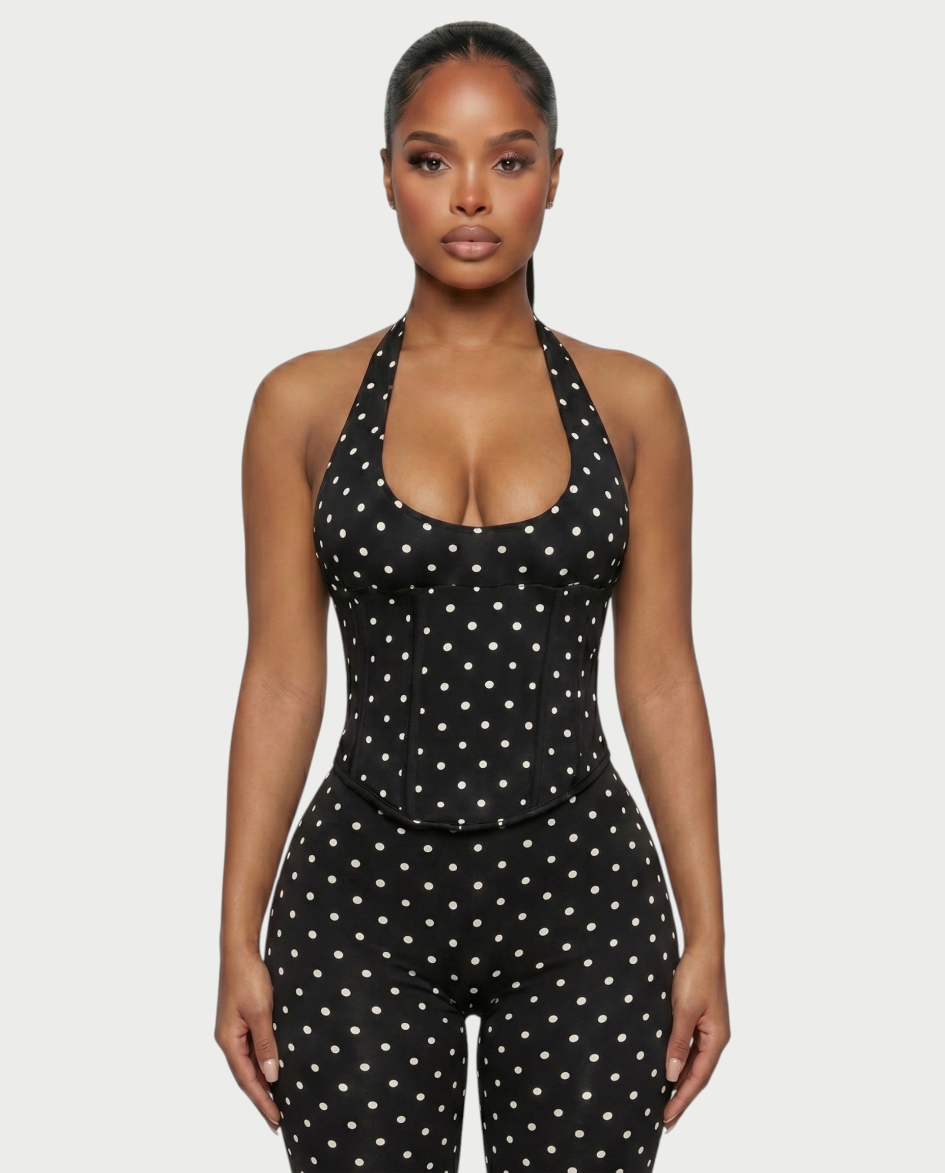 LERANIA Polka Dot Jumpsuit & Corset Set