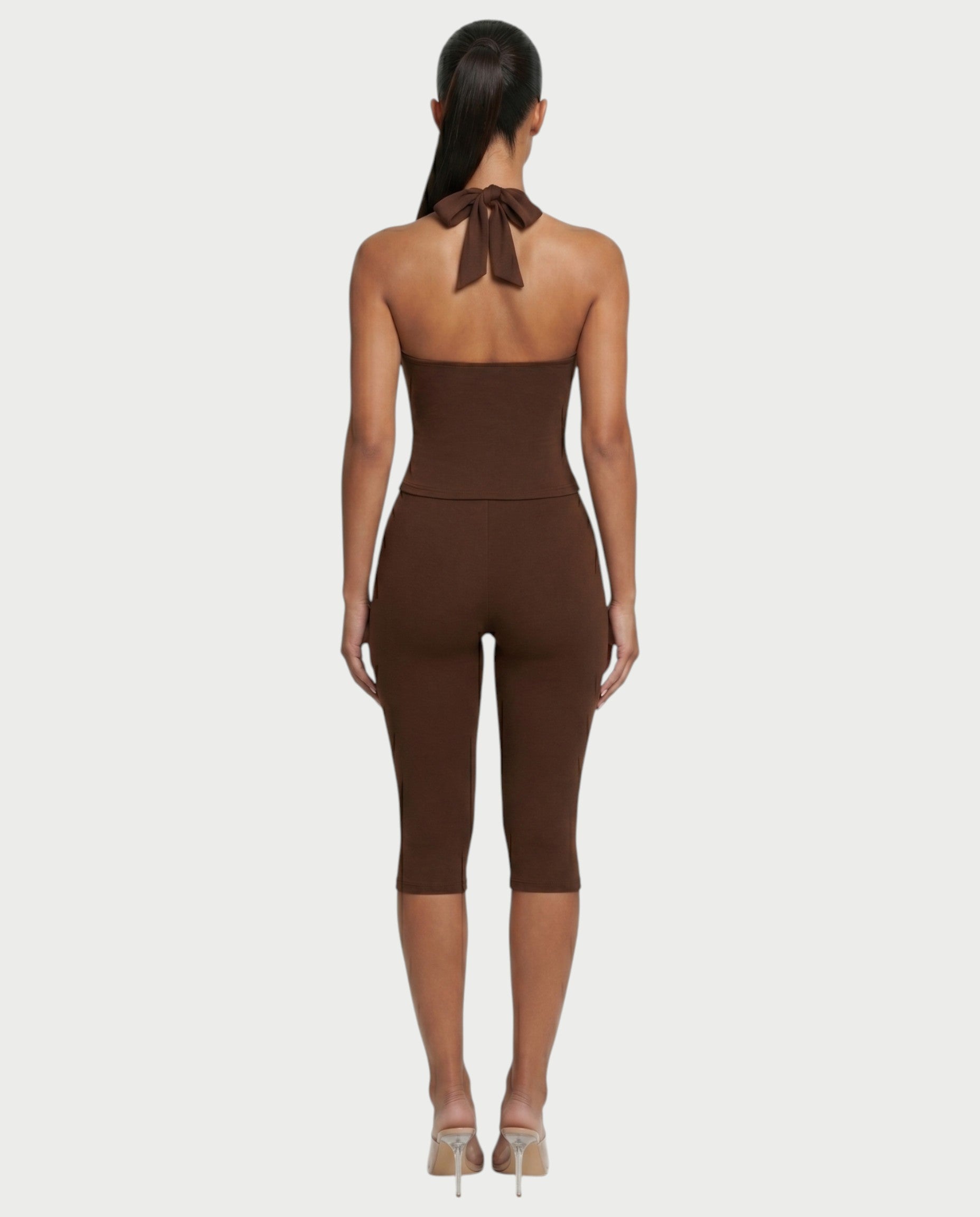 MINDA Halter Crop Top & Capri Pants Set