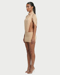 CELIORA High-Neck Bodysuit & Mini Skirt Set