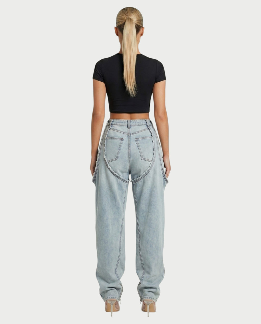 NAMI Distressed Denim Chaps Pants