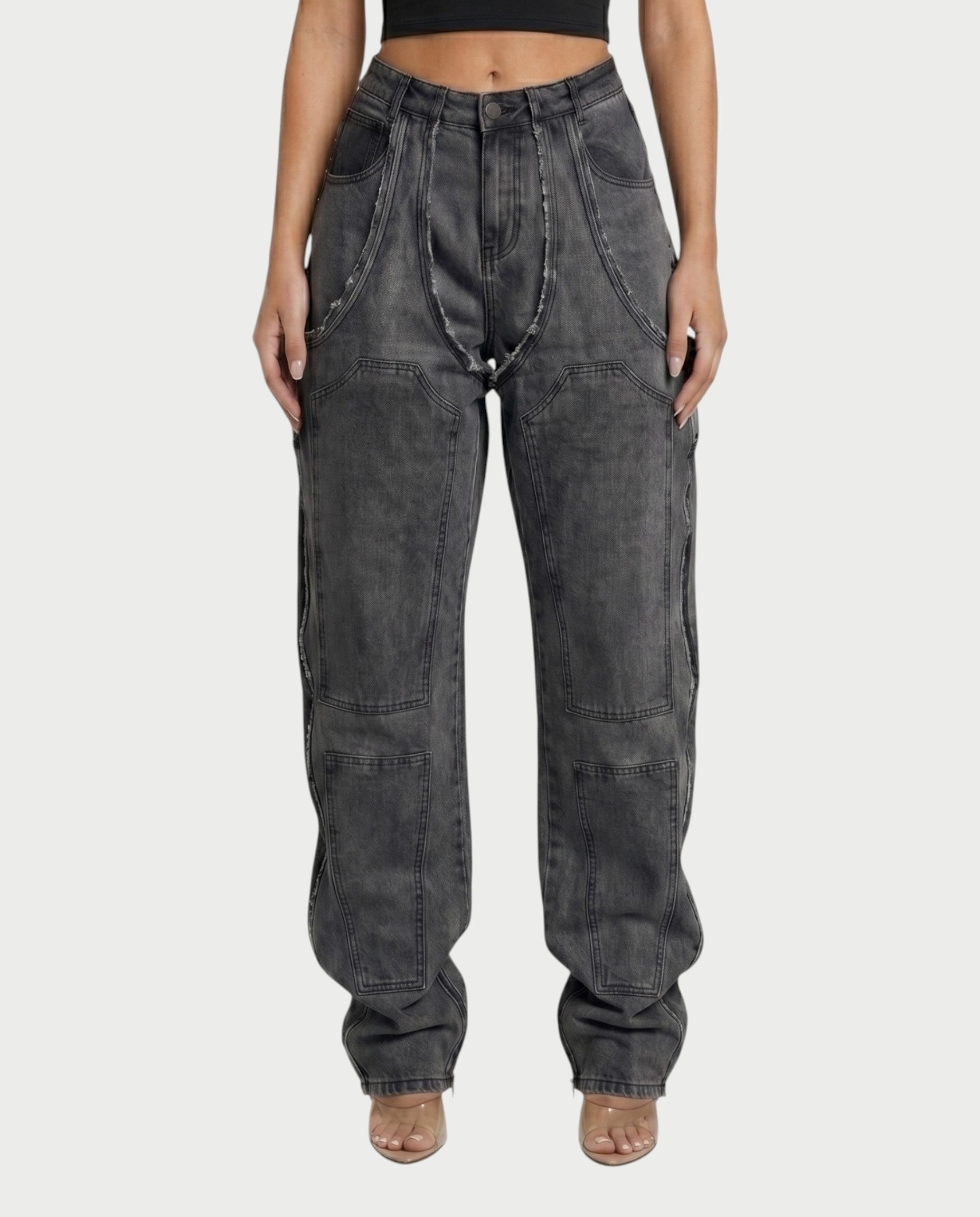 NAMI Distressed Denim Chaps Pants