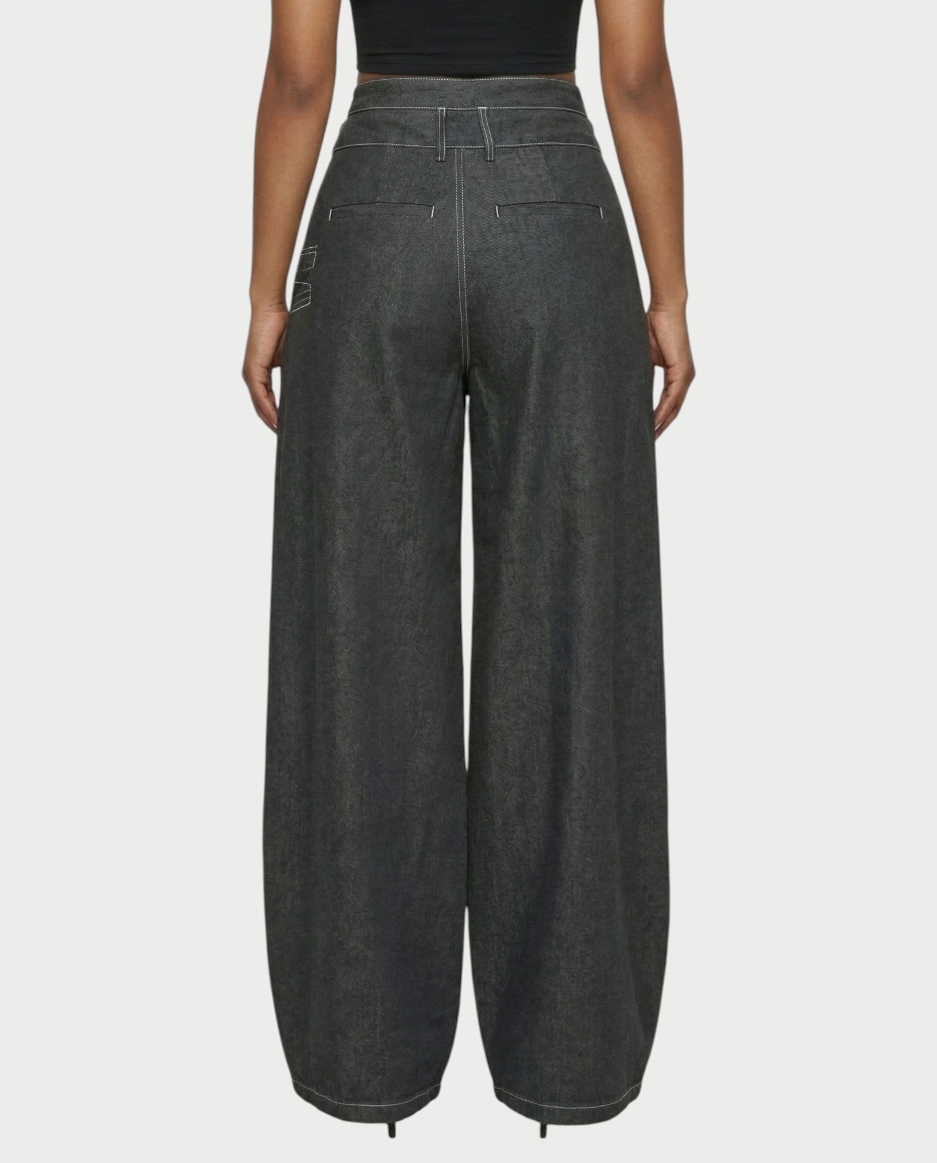 ZAREL Wrap-Waist Layered Wide-Leg Pants