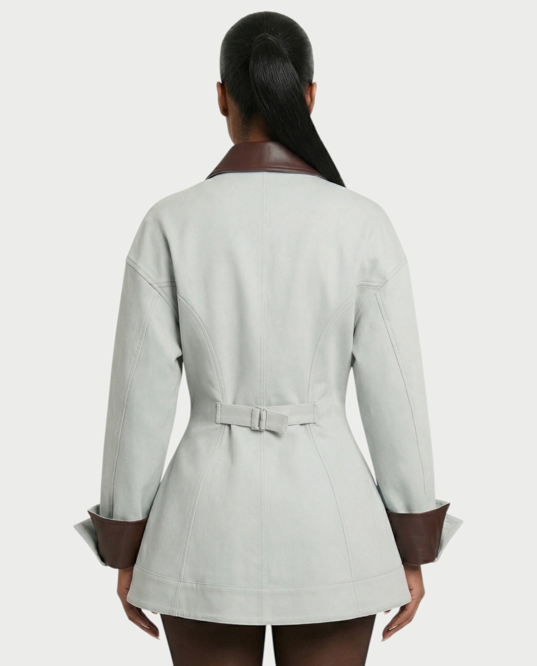 ROLANA Waist Cinching Leather Jacket