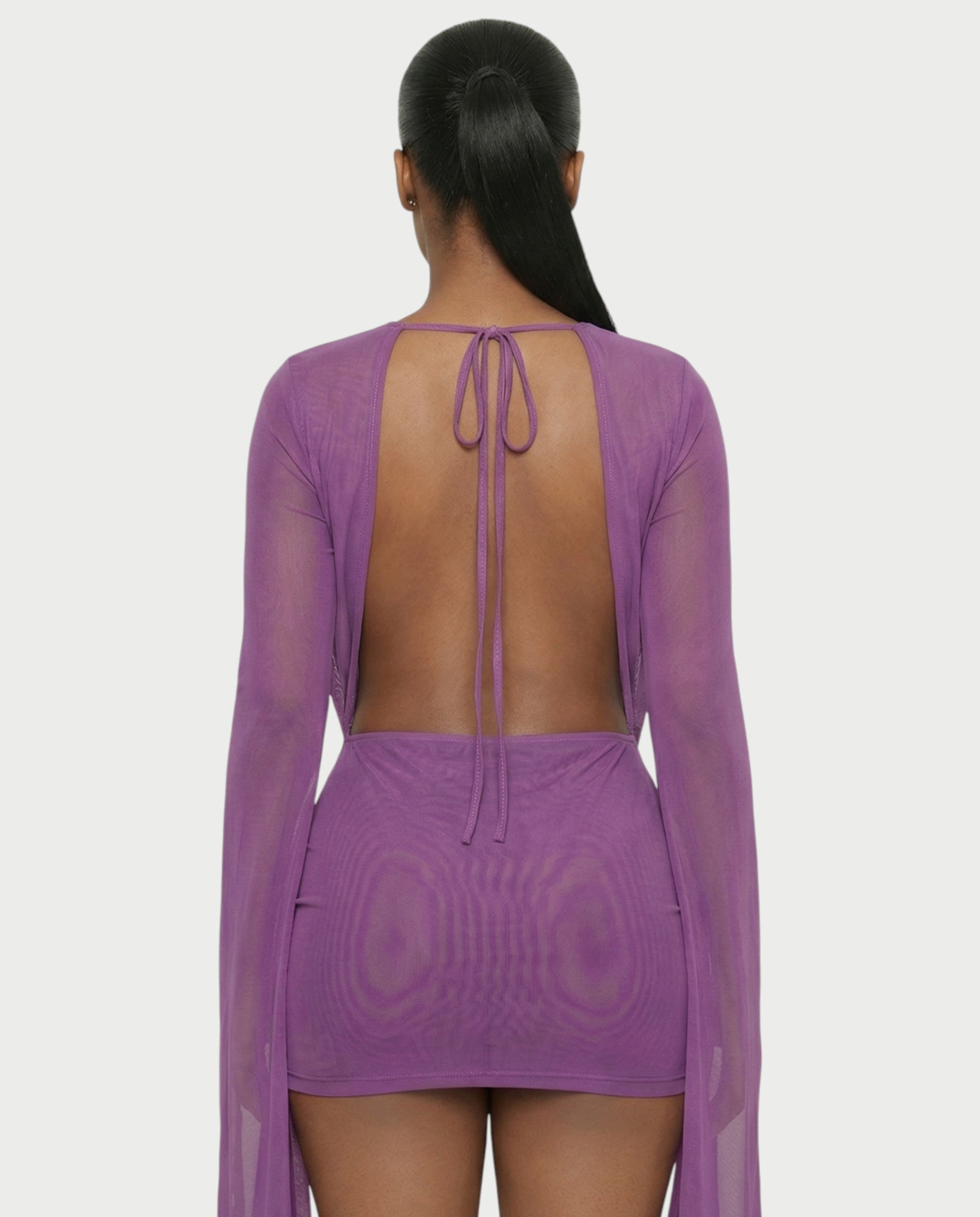 CAROL Cowl Neck Draped Mini Dress