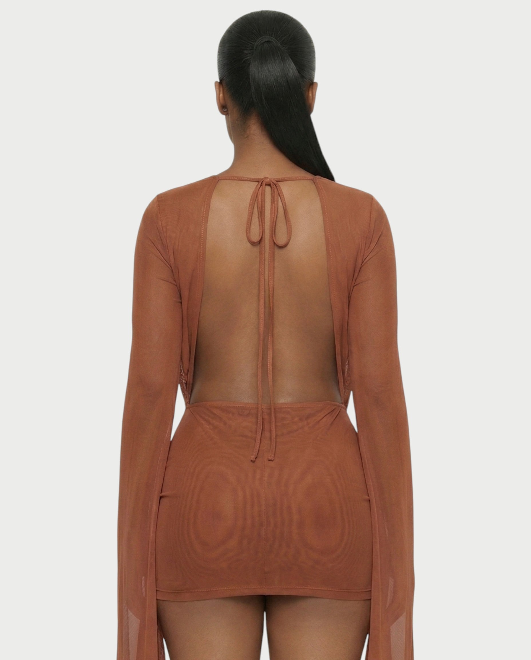 CAROL Cowl Neck Draped Mini Dress