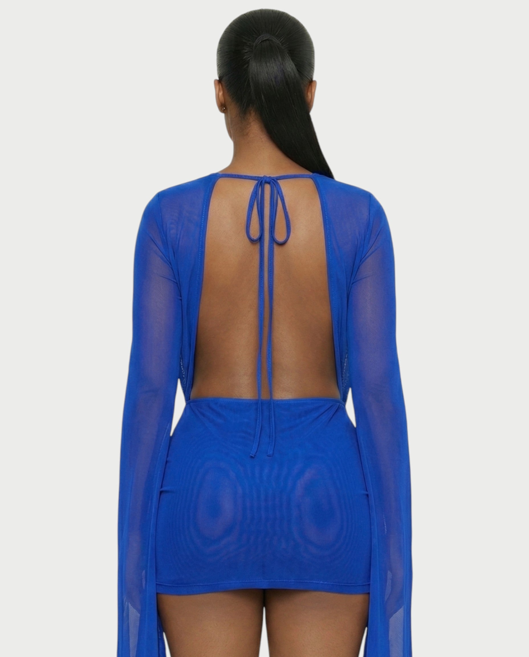 CAROL Cowl Neck Draped Mini Dress
