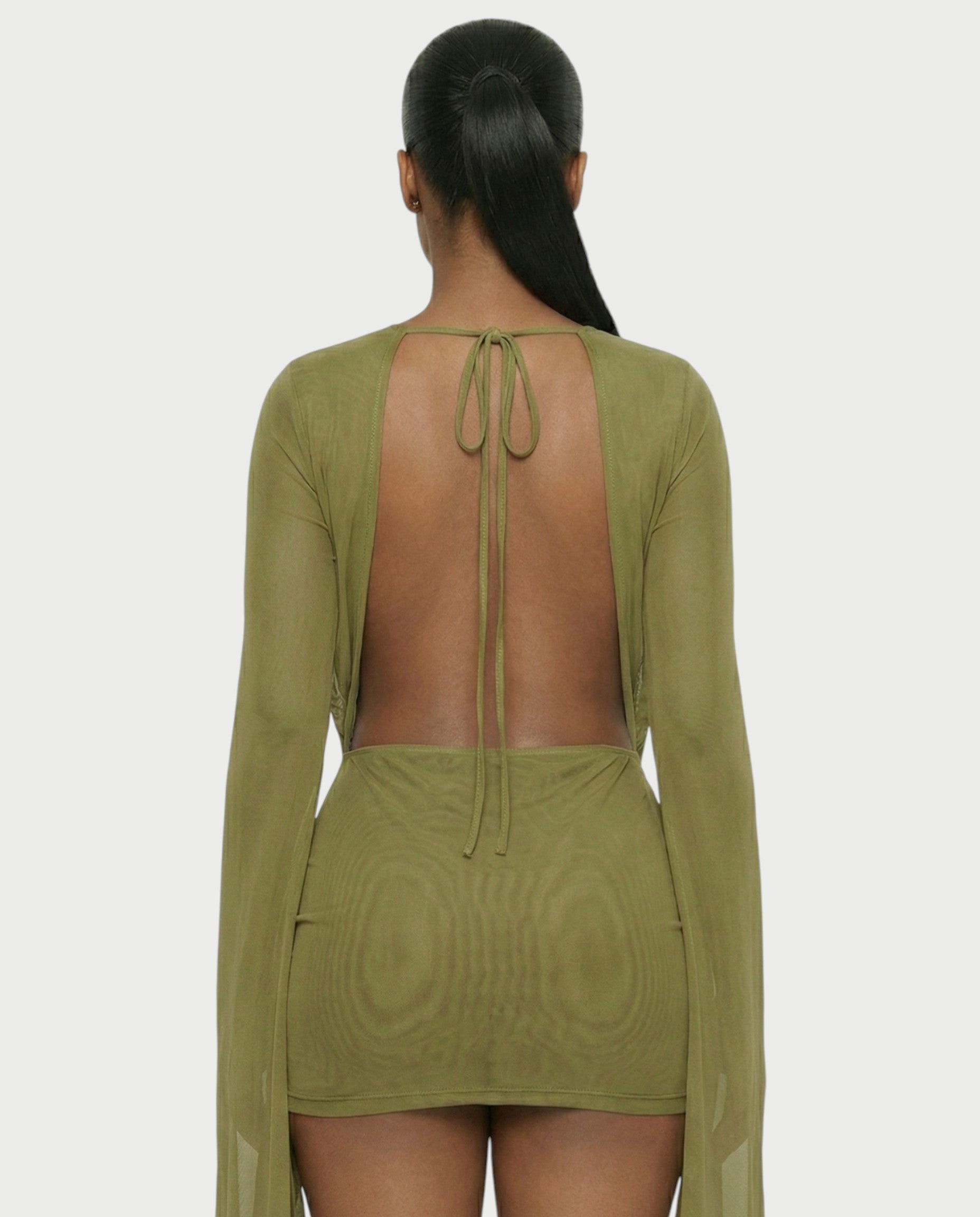 CAROL Cowl Neck Draped Mini Dress