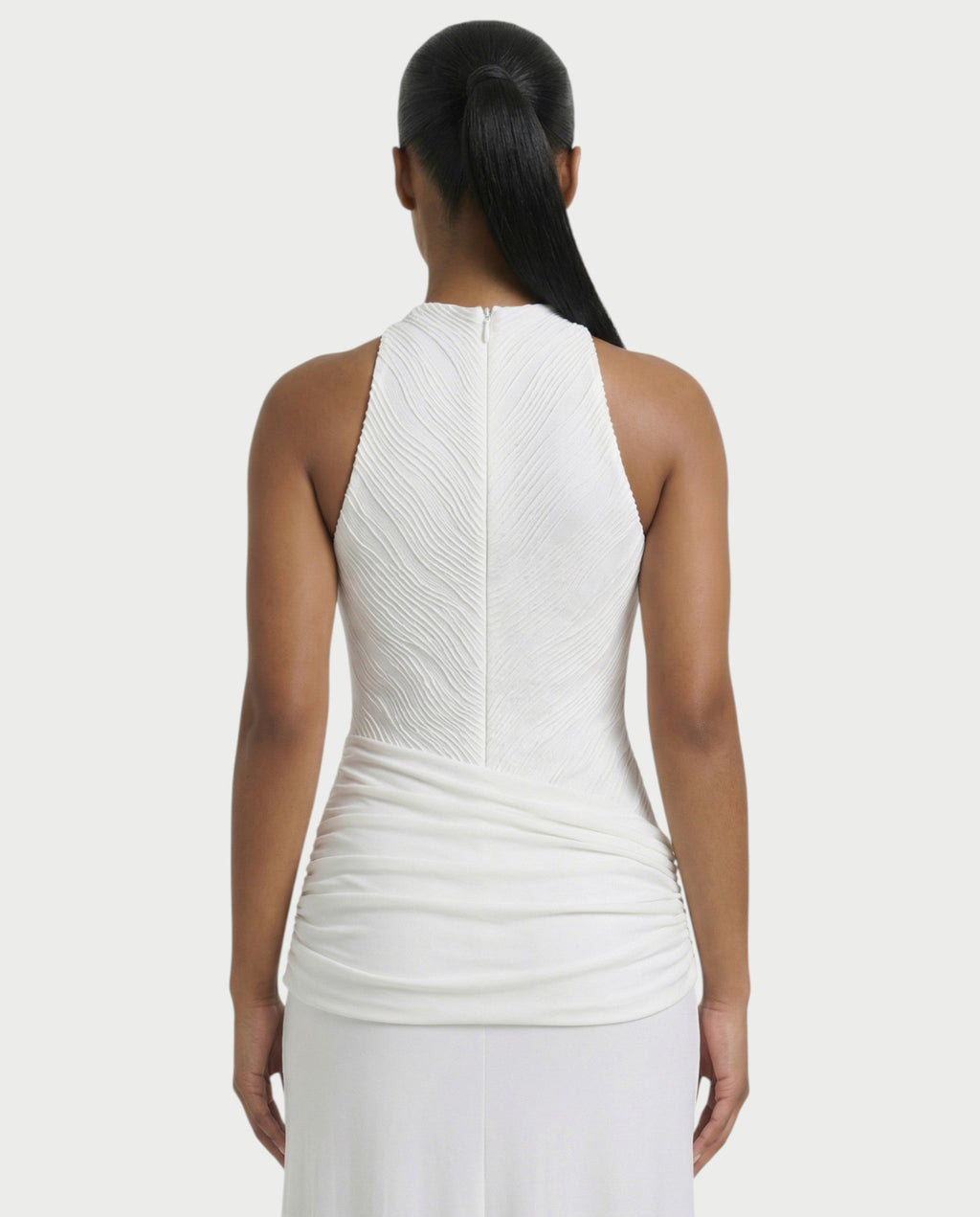 ANIYA Halter Draped A Line Maxi Dress