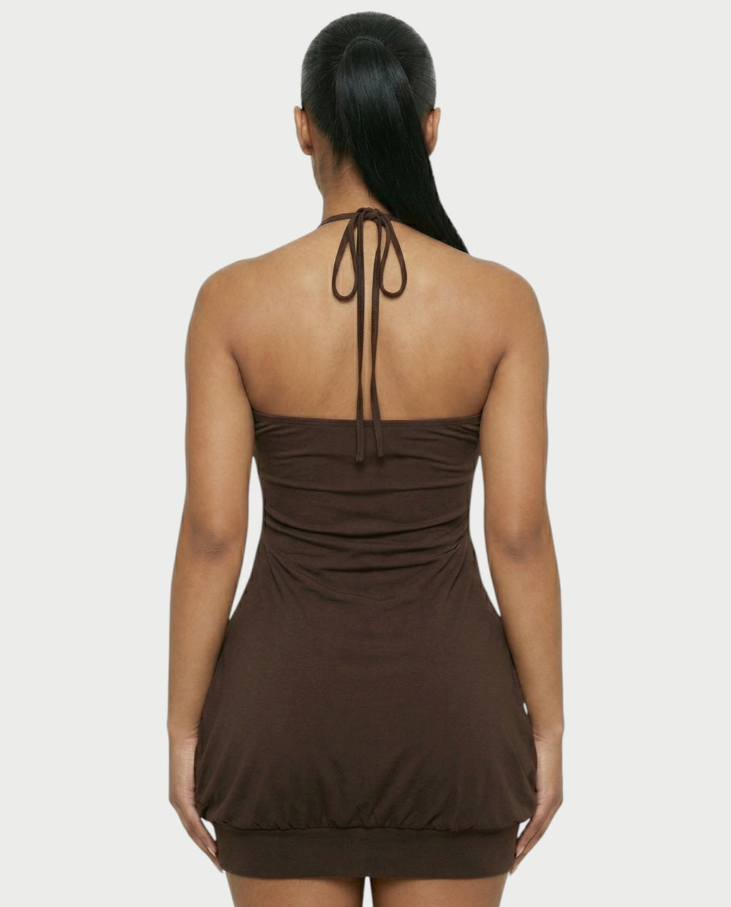 NALIMA Halter Neck Bubble Mini Dress