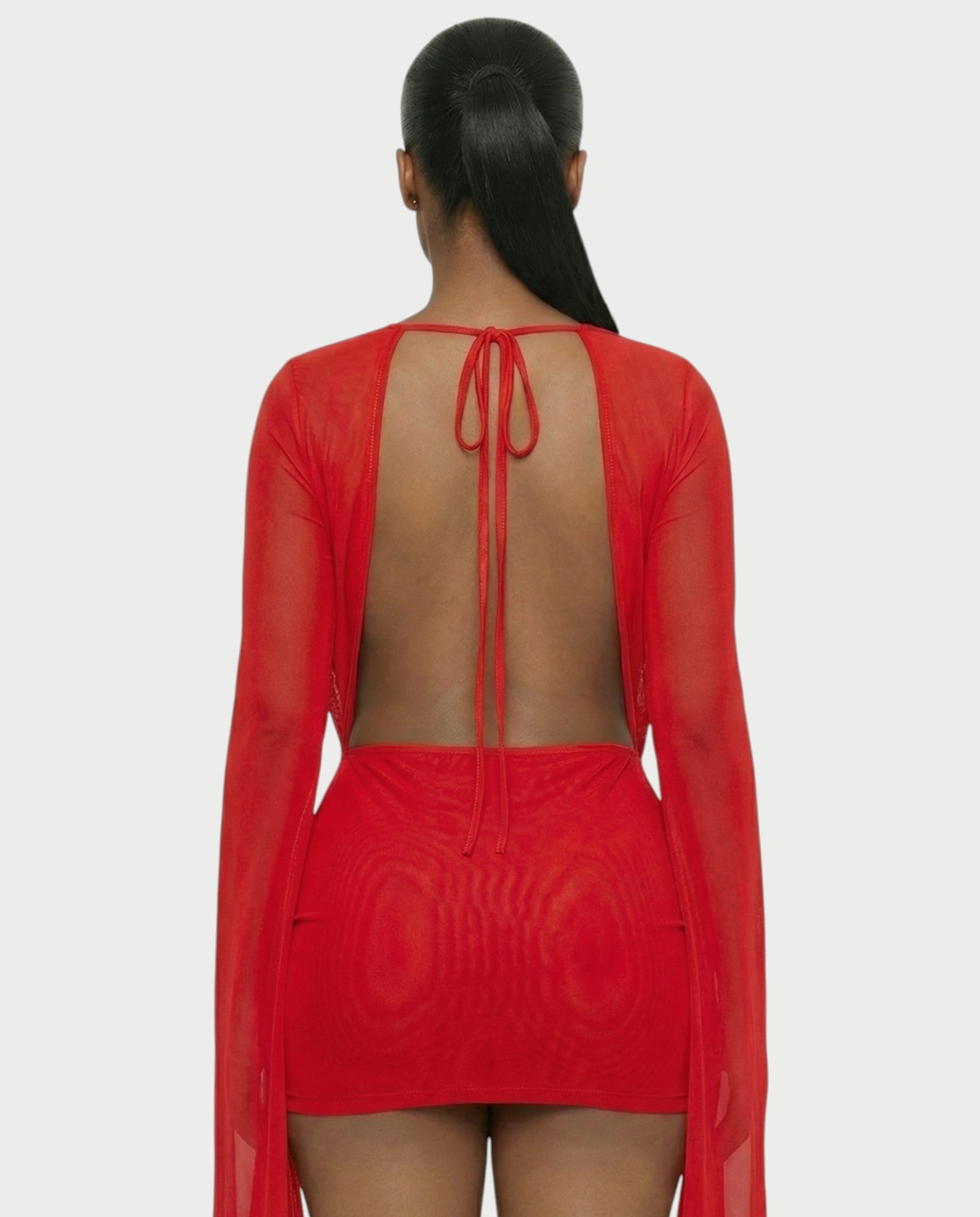 CAROL Cowl Neck Draped Mini Dress