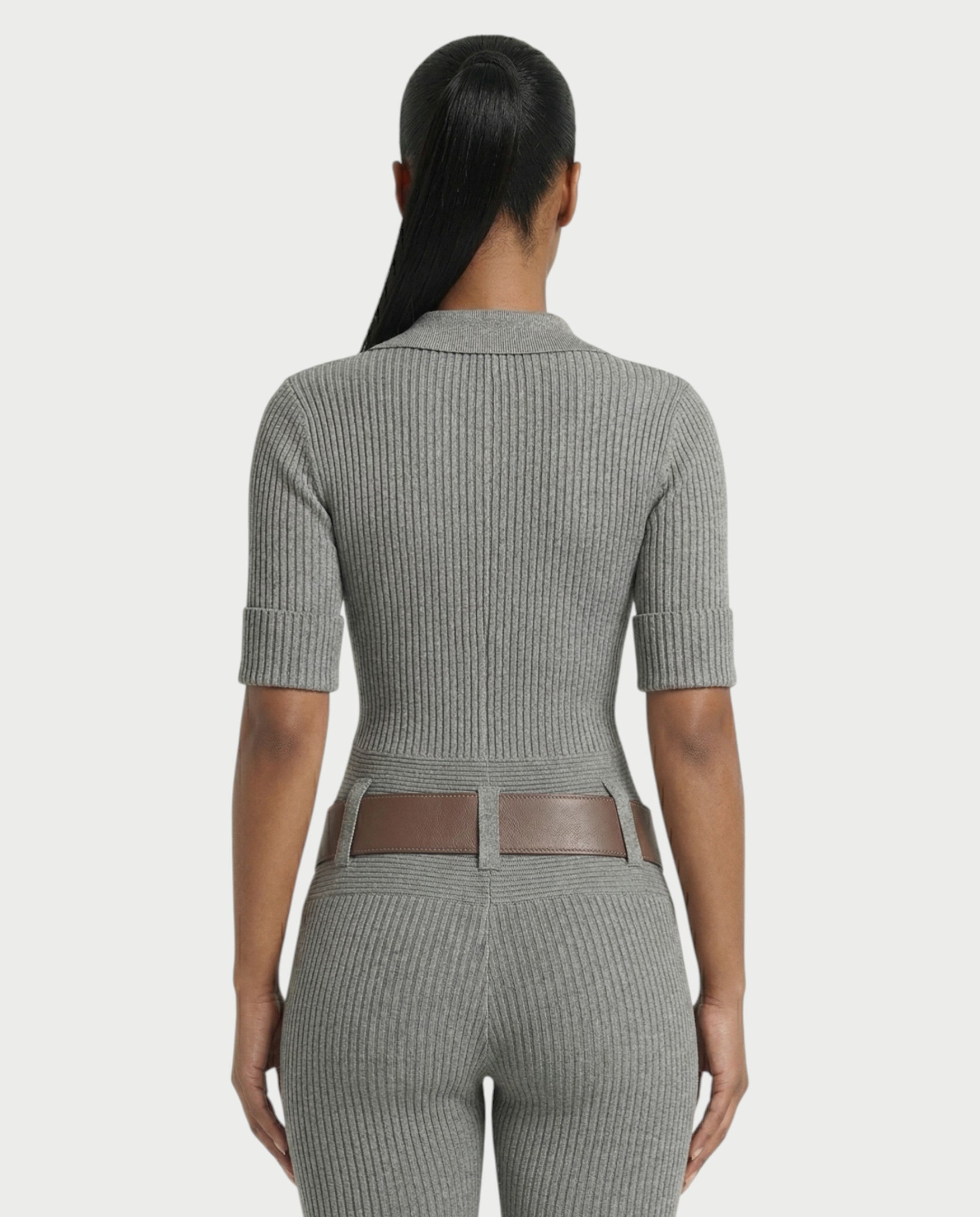 KIERA Ribbed Knit Bodysuit & Legging Set