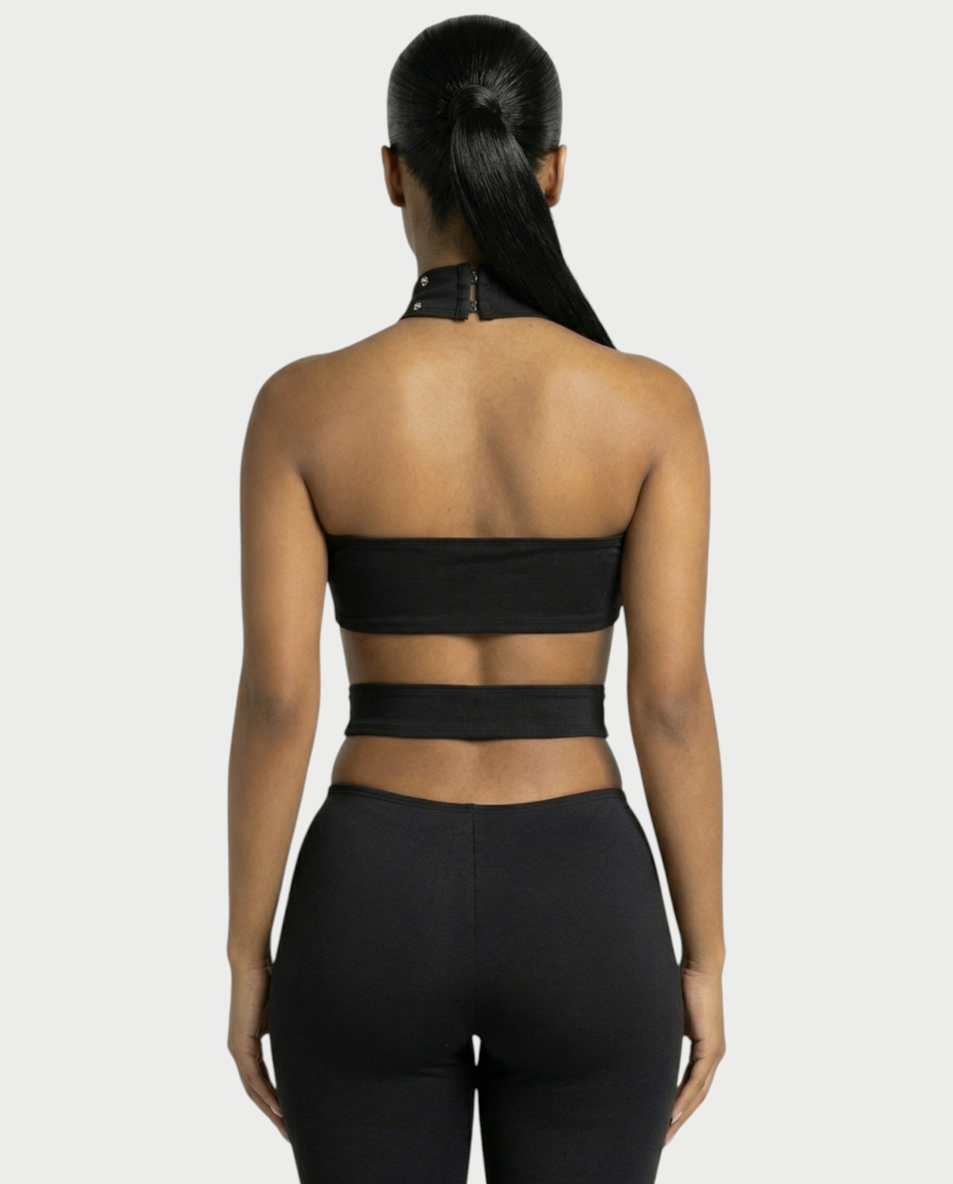 TARCY Studded Cutout High-Neck Romper