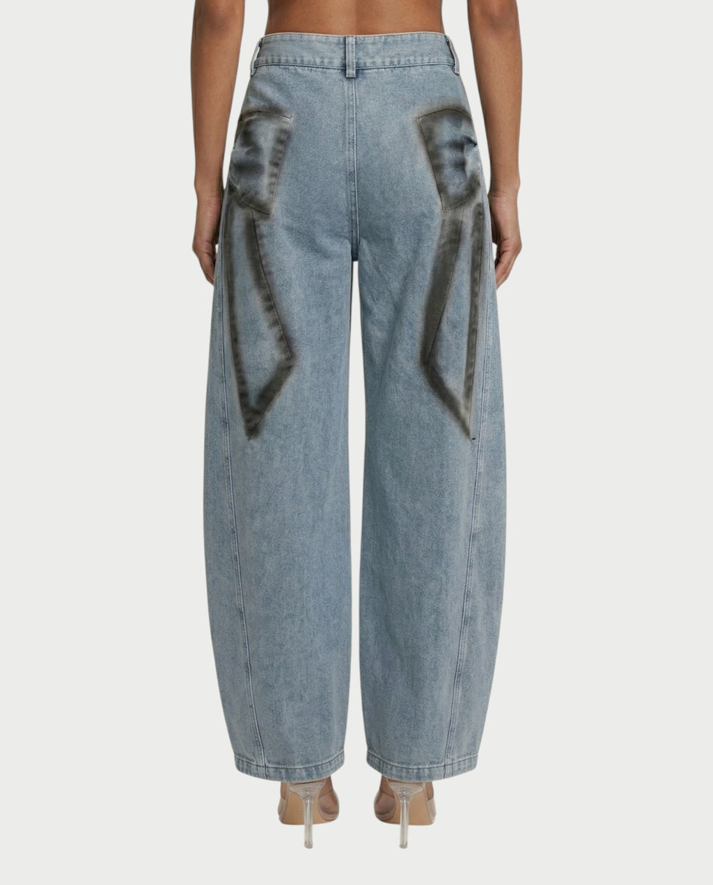 CALLIA Denim Tie Jacket & Wide-Leg Pants Set