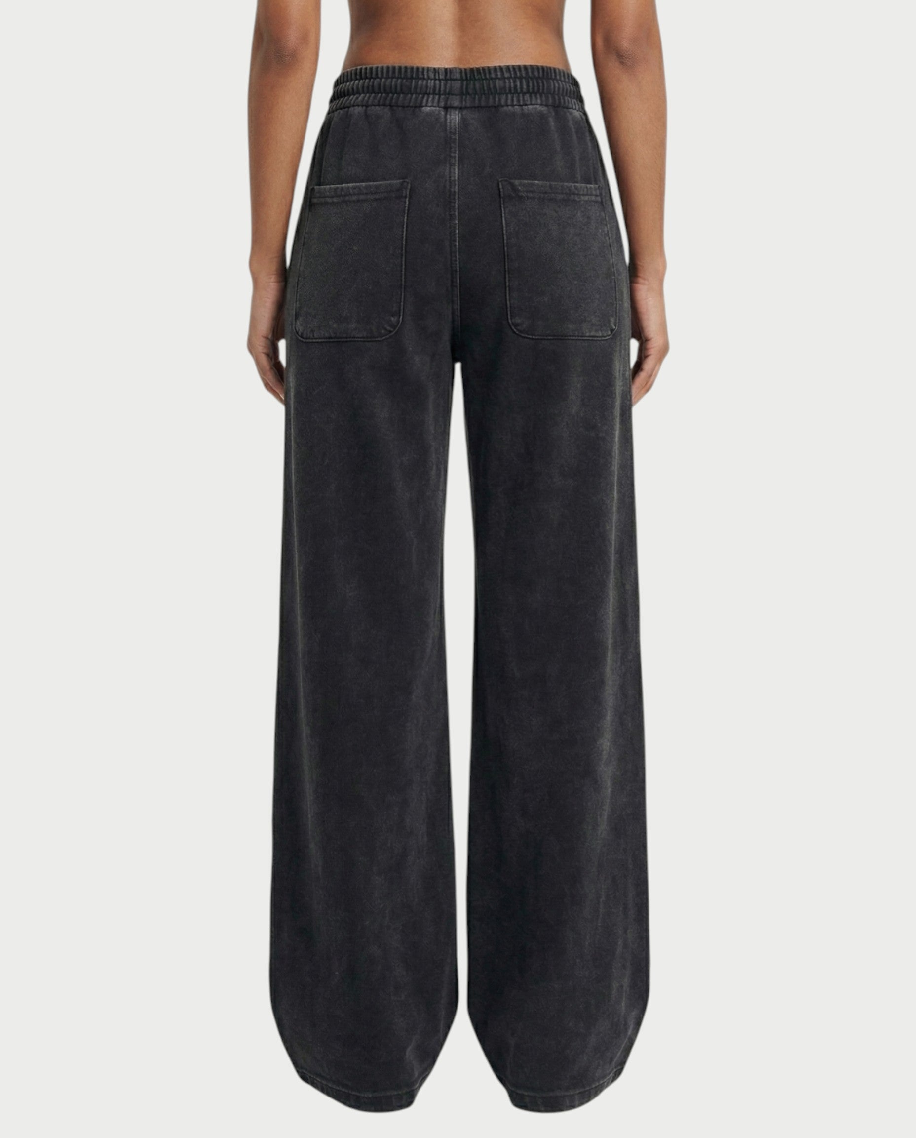 ASHINA Washed Zip-Up Jacket & Wide-Leg Drawstring Pants Set