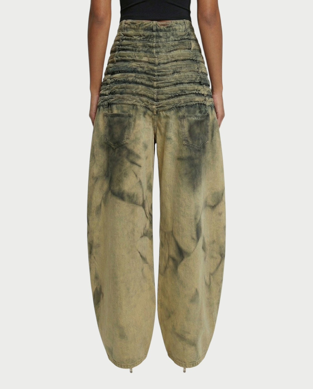 ZAHARA Multi-Waist Stacked Button Denim Pants
