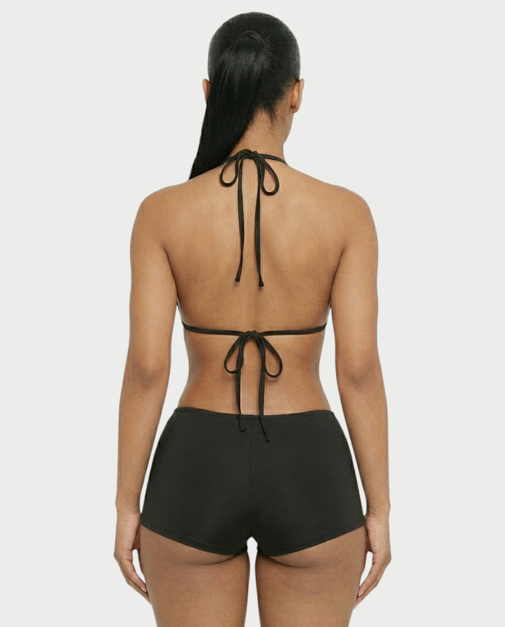 NOELA Cut-Out Ring Halter Bodycon Romper