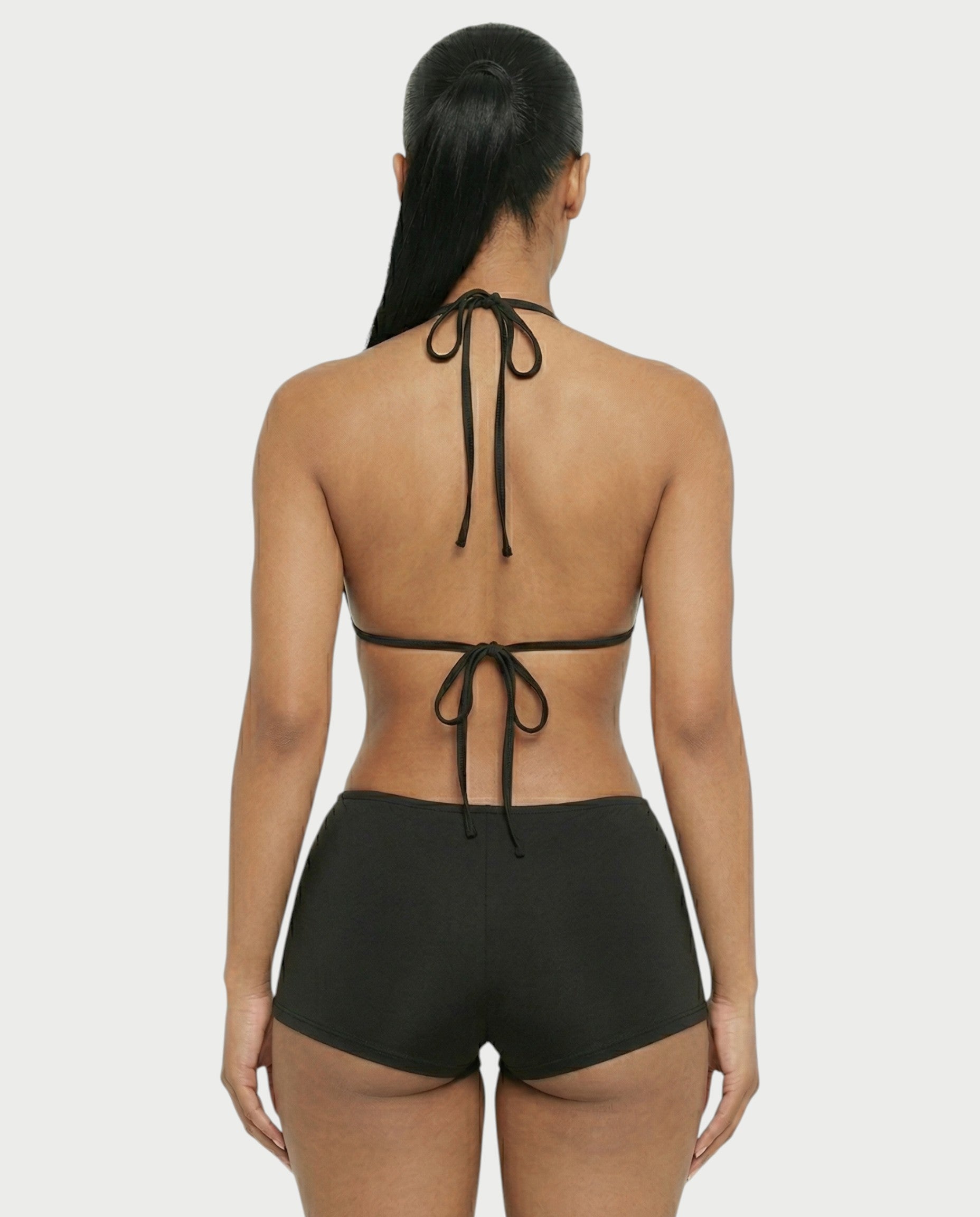 NOELA Cut-Out Ring Halter Bodycon Romper