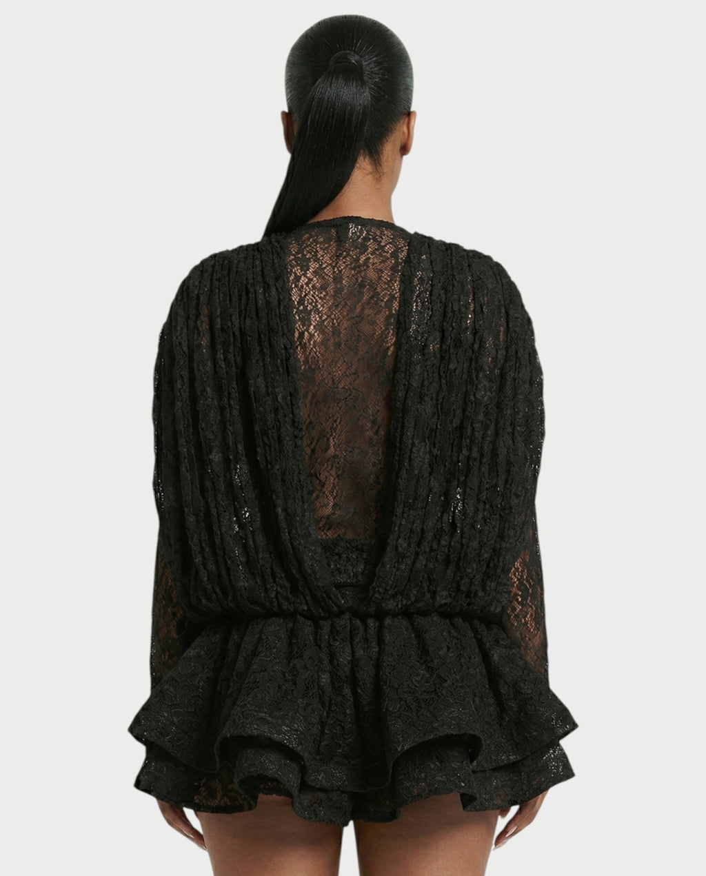 SORYA Lace Long Sleeve Mini Dress
