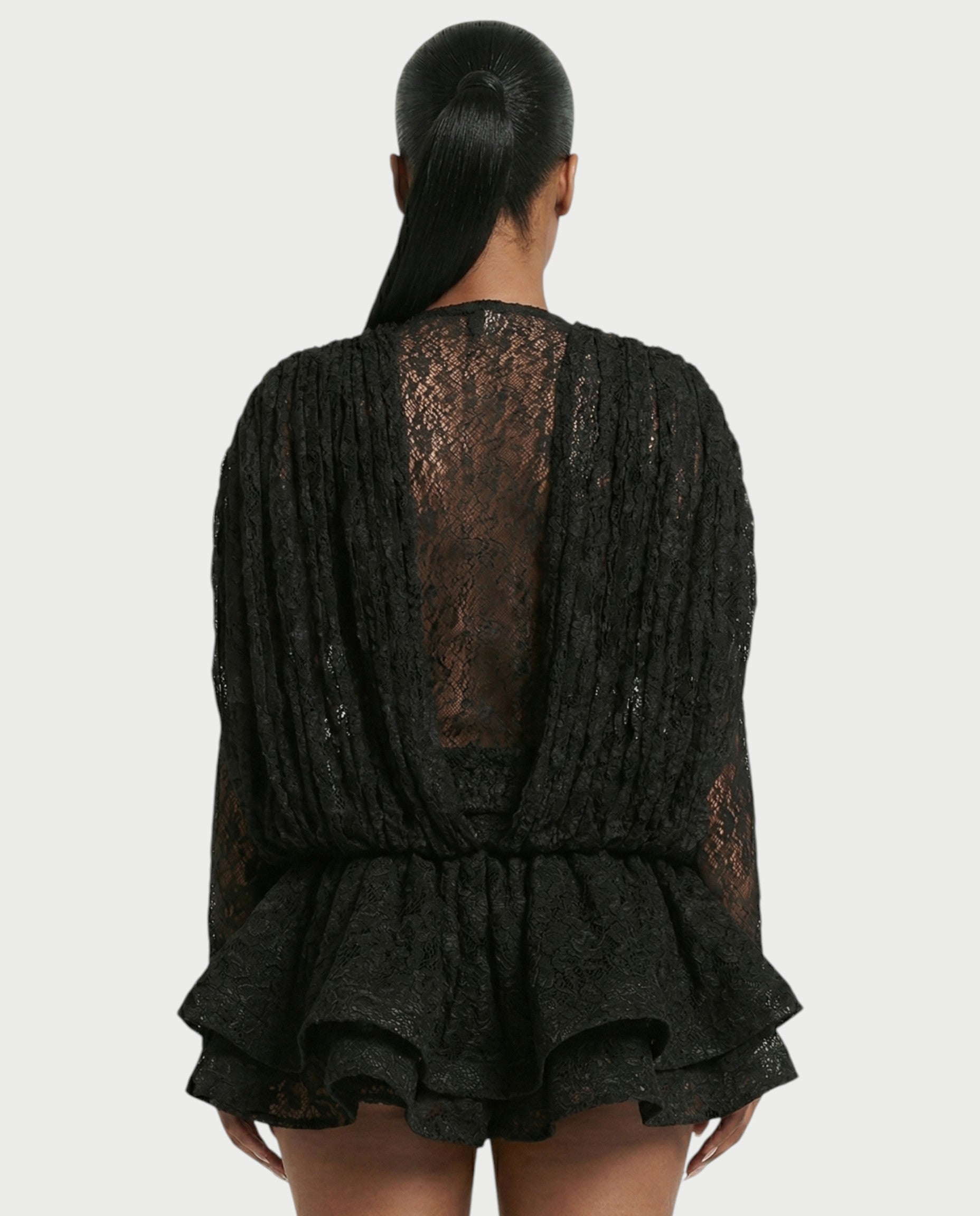 SORYA Lace Long Sleeve Mini Dress